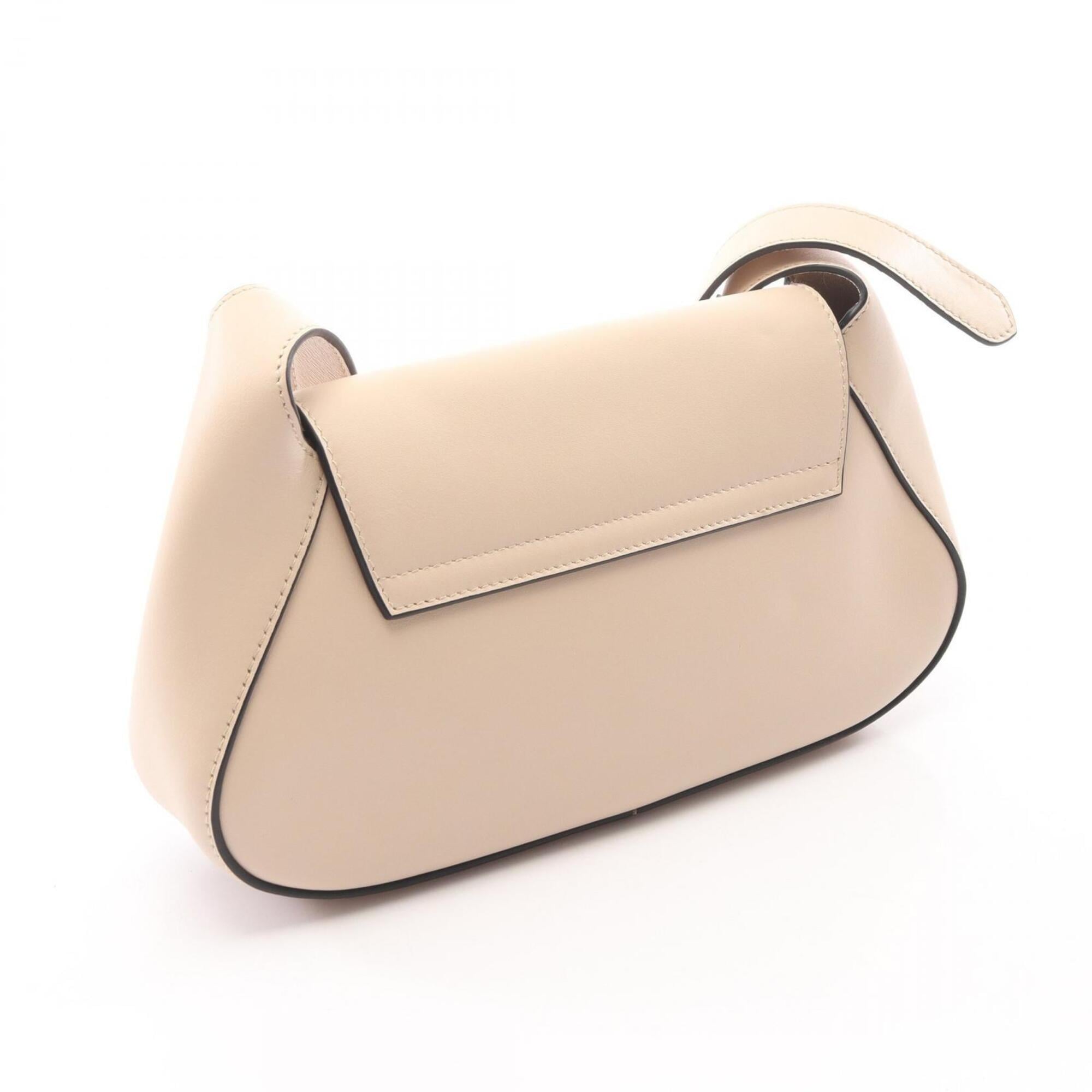 Prada Beige Leather Handbag Shoulder Bag (Pre-Owned)