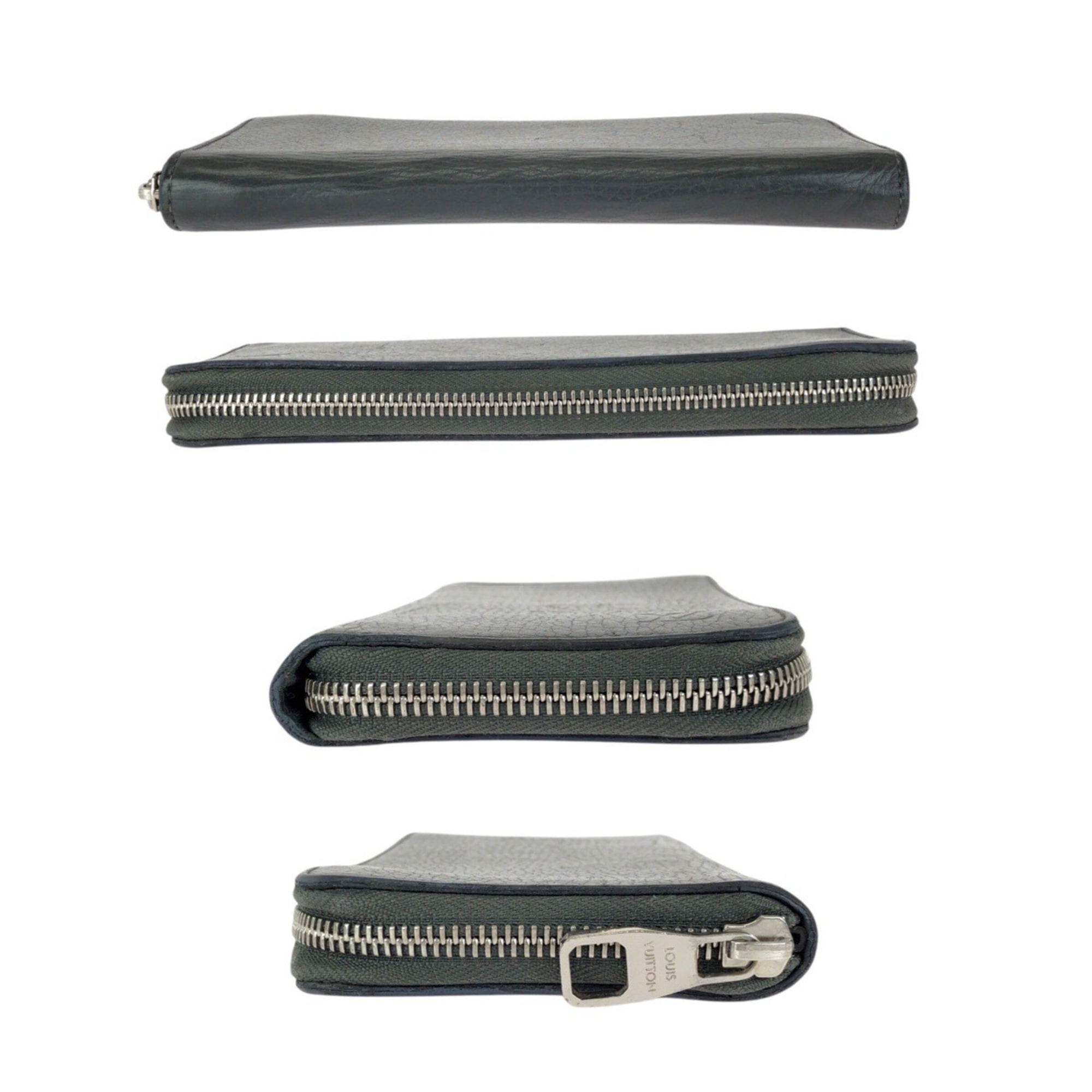 Louis Vuitton Black Leather Long Wallet (Bi-Fold) (Pre-Owned)