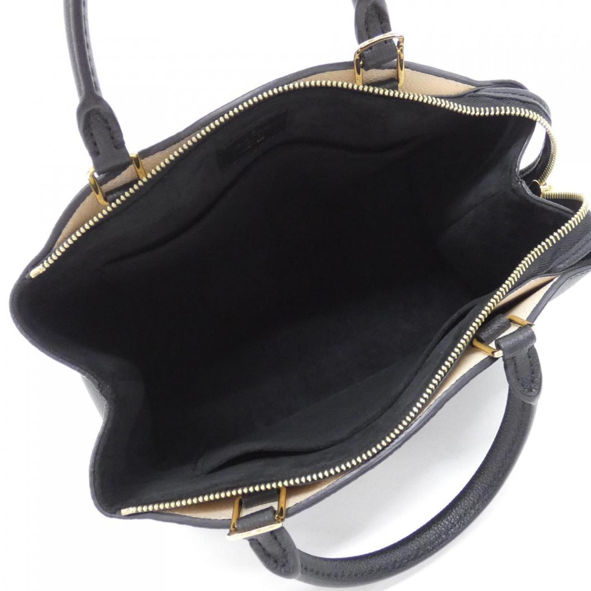 Louis Vuitton Beige Black Leather Handbag (Pre-Owned)