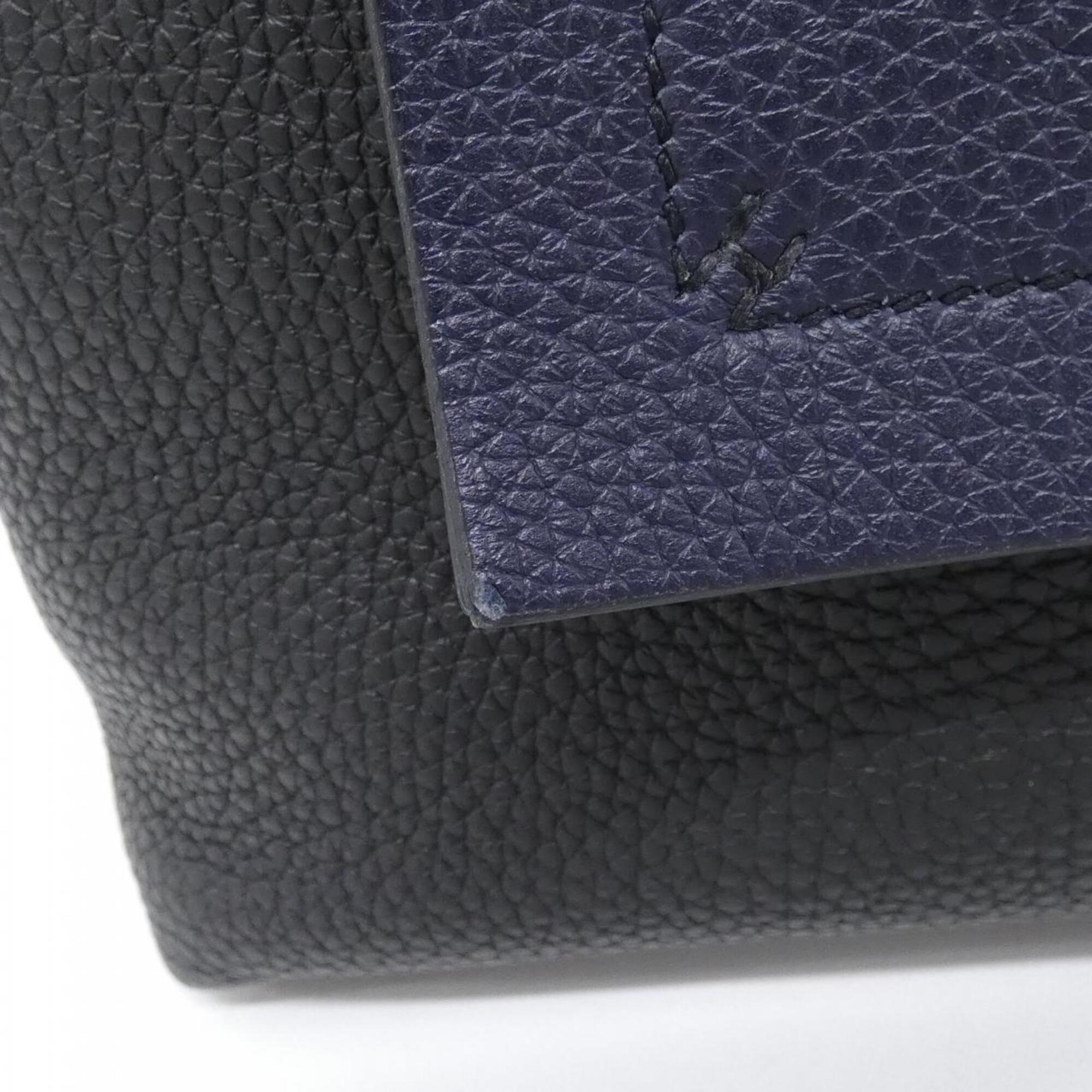 Hermes Bicolor Black Blue Nuit Taurillon Clemence Leather Handbag (Pre-Owned)