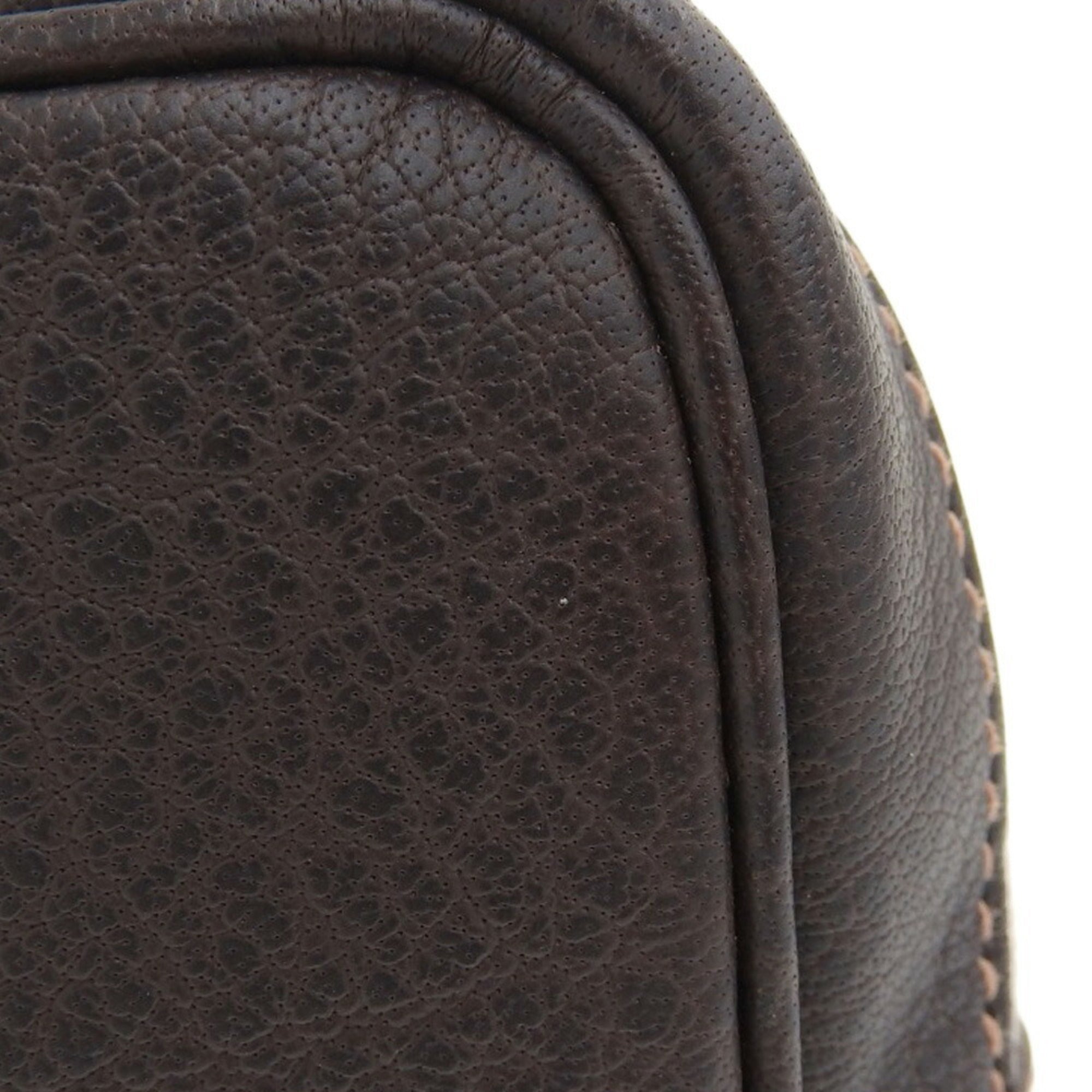 Hermes Beige Brown Marron Toile Officier Buffalo Leather Tote Bag (Pre-Owned)