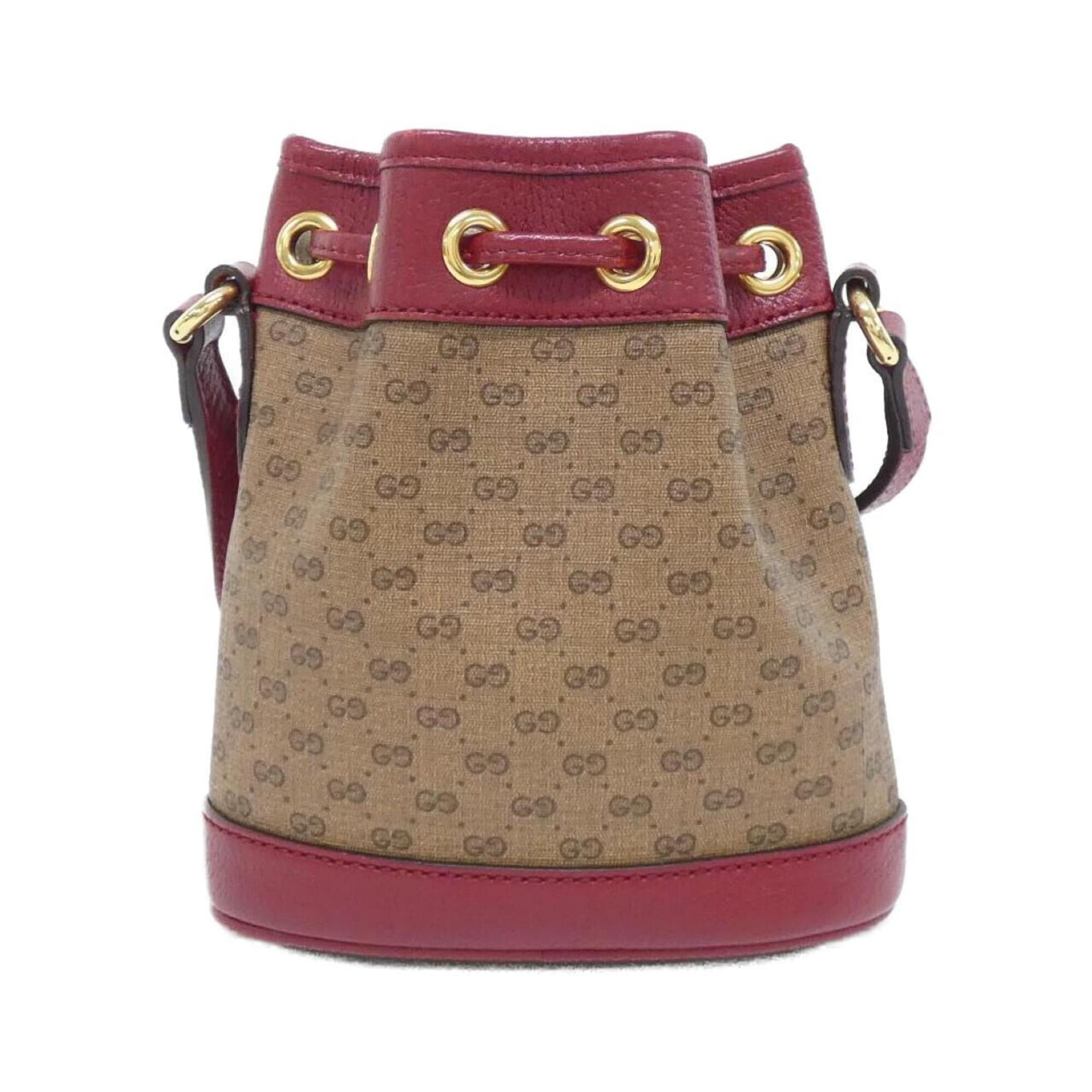 Gucci Beige Cherry Red Gg Supreme Leather Shoulder Bag (Pre-Owned)