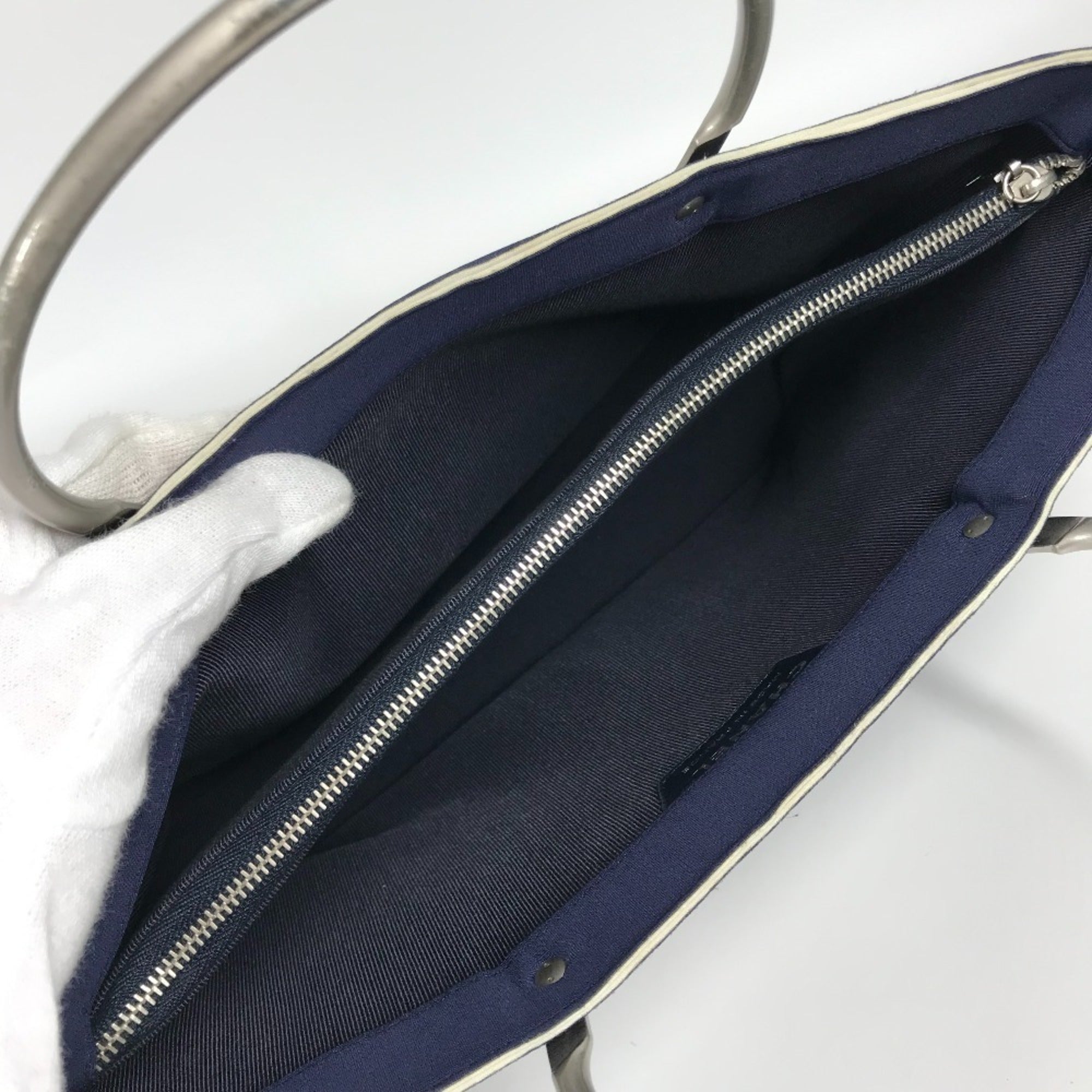 Chanel Navy Polyamide Handbag Tote Bag (Pre-Owned)