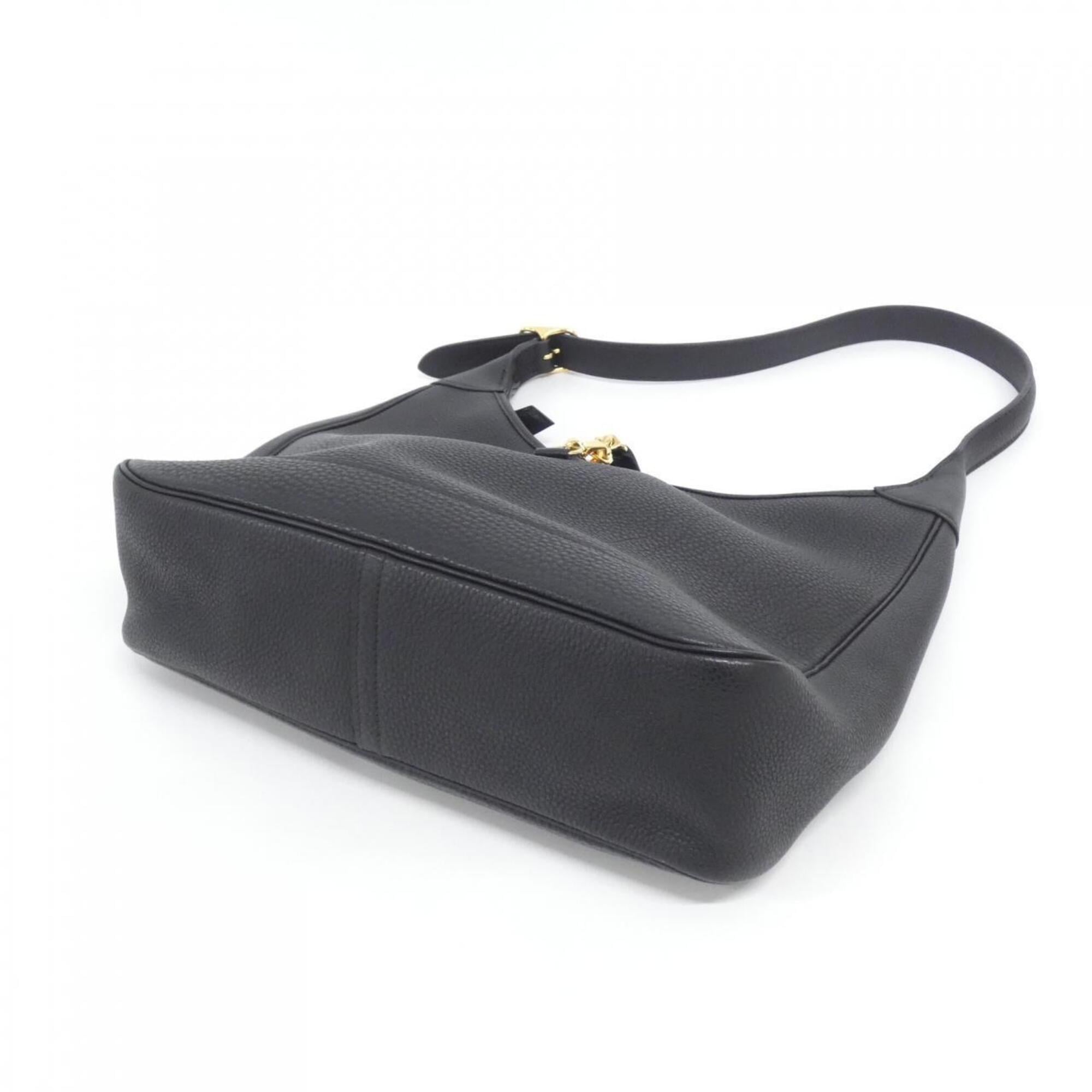 Hermes Trim Black Togo Leather Shoulder Bag (Pre-Owned)