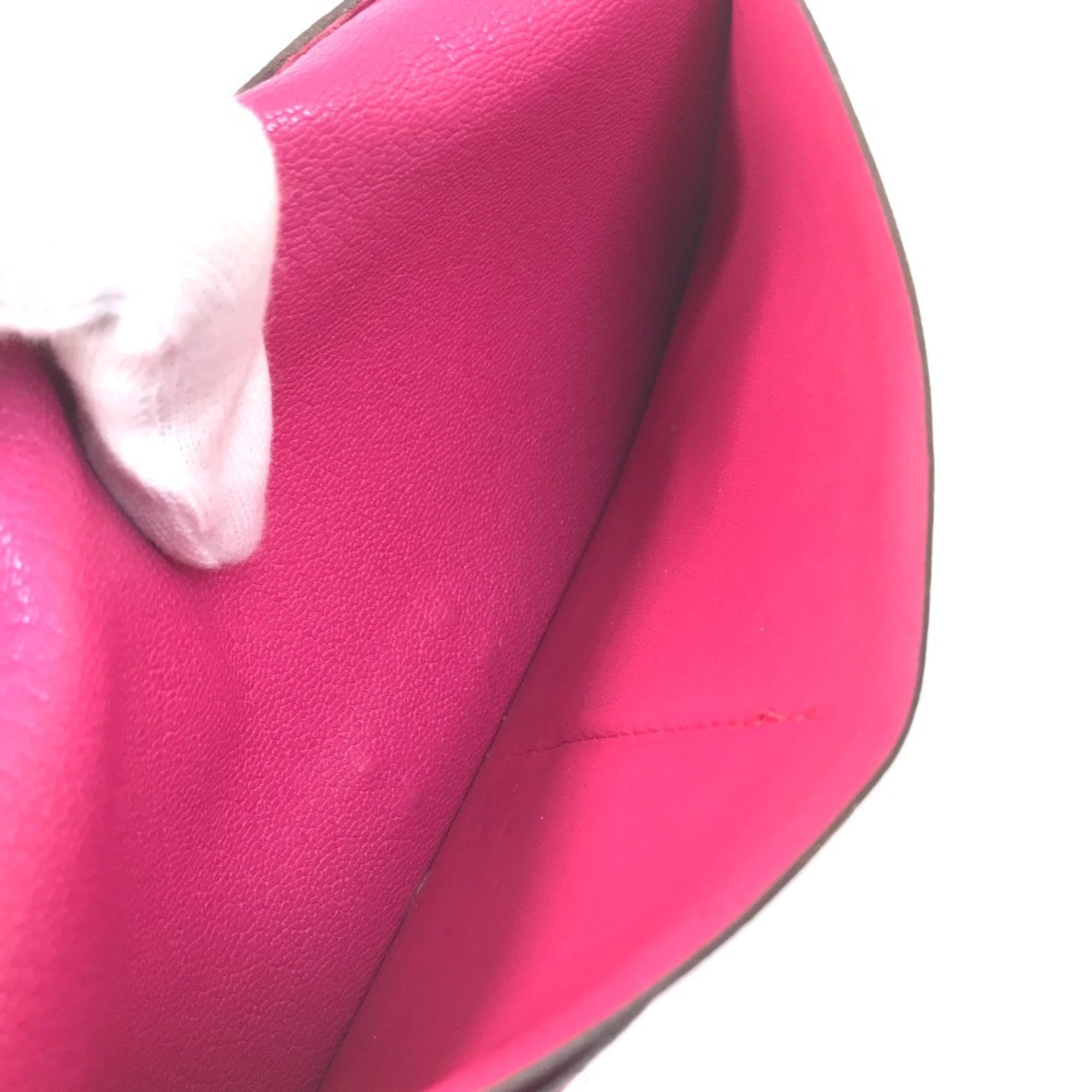 Hermes Pink Chevre Leather Long Wallet (Bi-Fold) (Pre-Owned)
