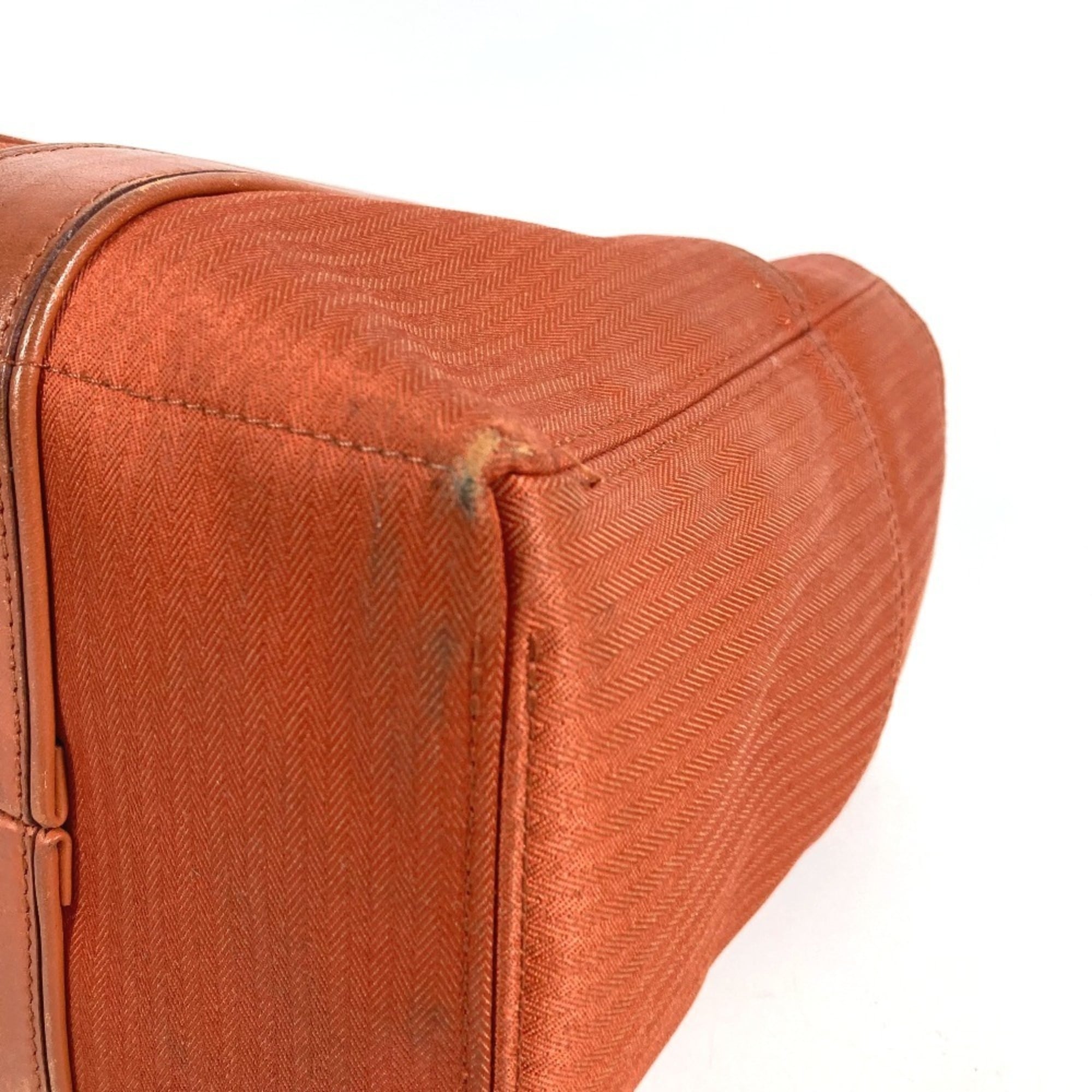 Hermes Orange Cotton Handbag Tote Bag (Pre-Owned)