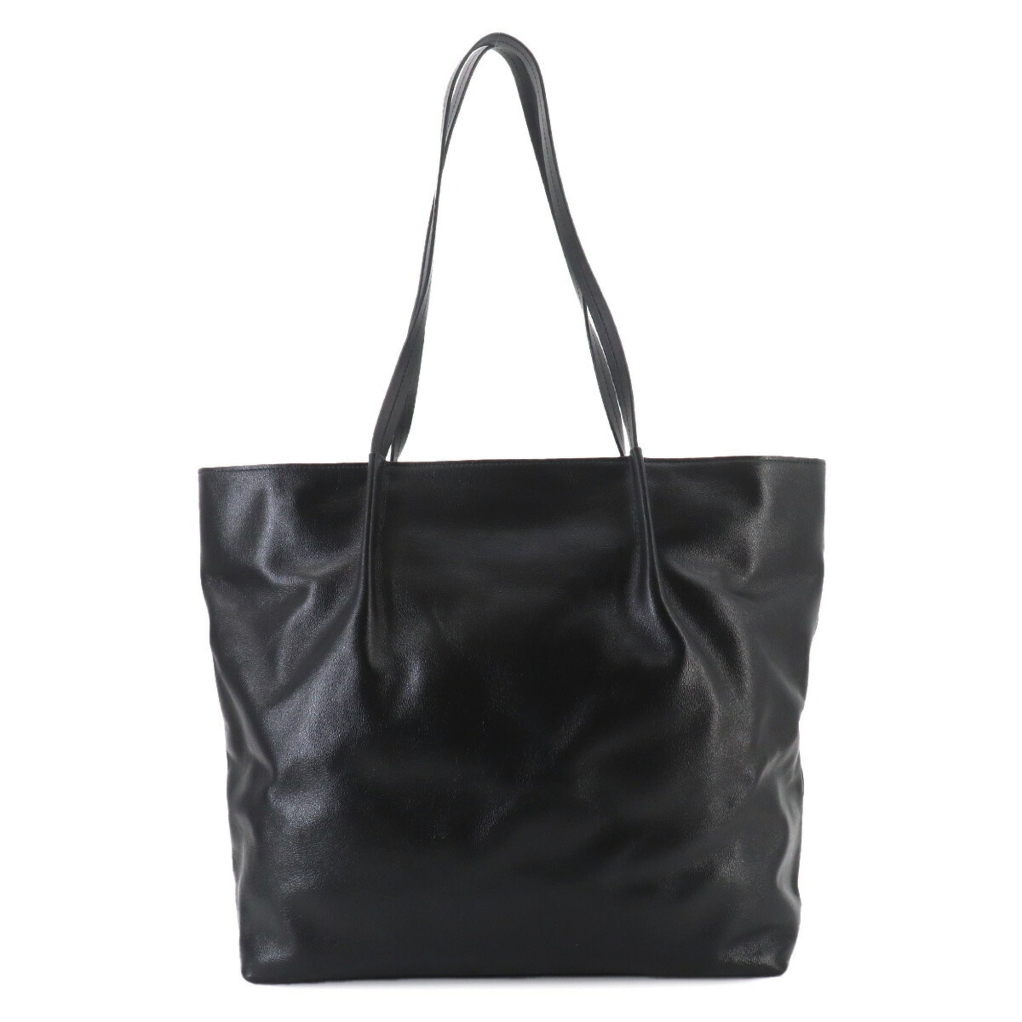 Prada Black Leather Handbag Tote Bag (Pre-Owned)
