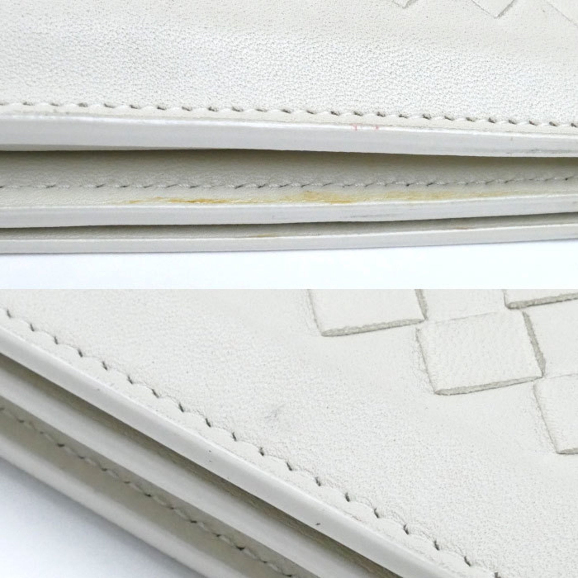 Bottega Veneta Ivory Leather Chain/Shoulder Wallet (Pre-Owned)