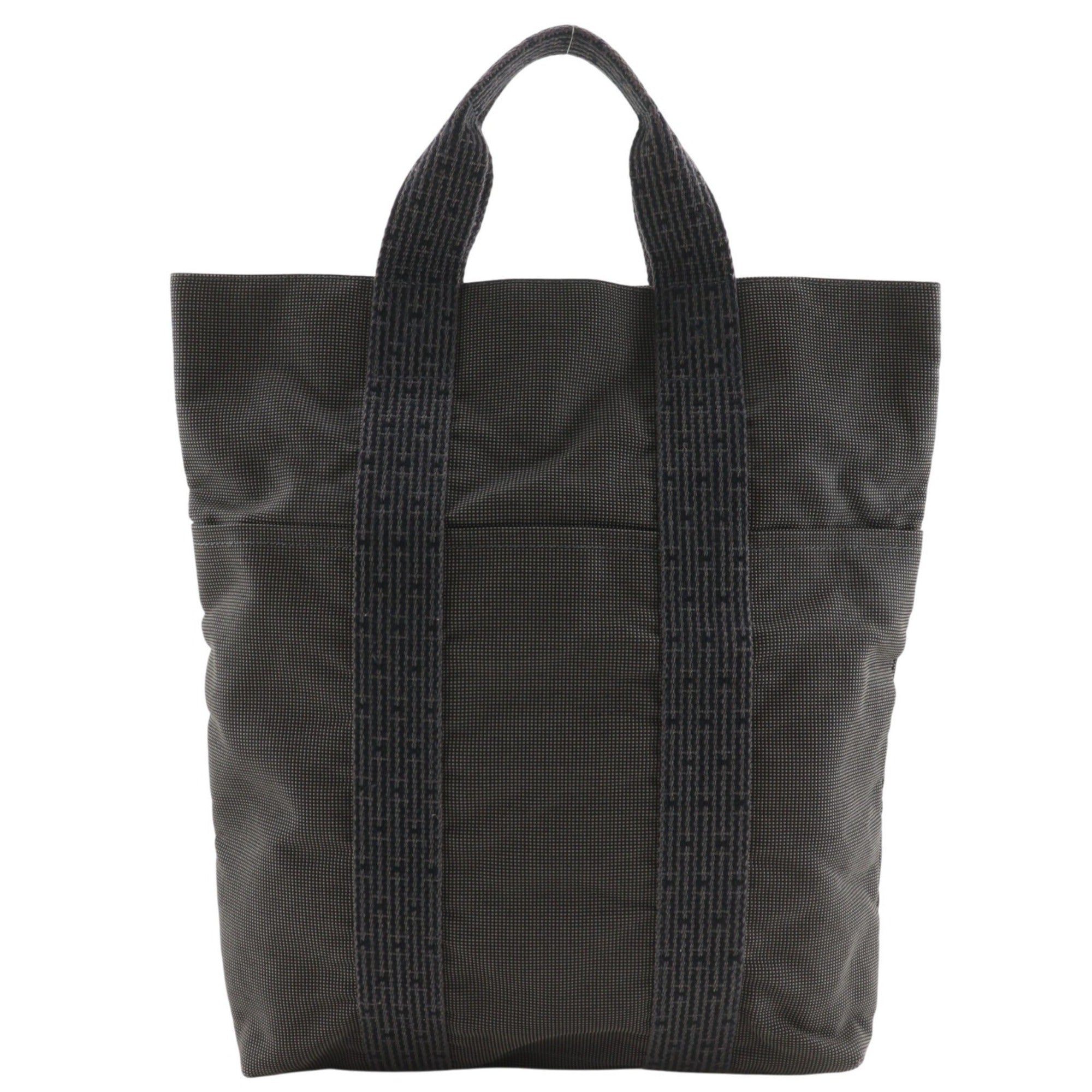 Hermes Her Line Gray Canvas Handbag Tote Bag (Pre-Owned)