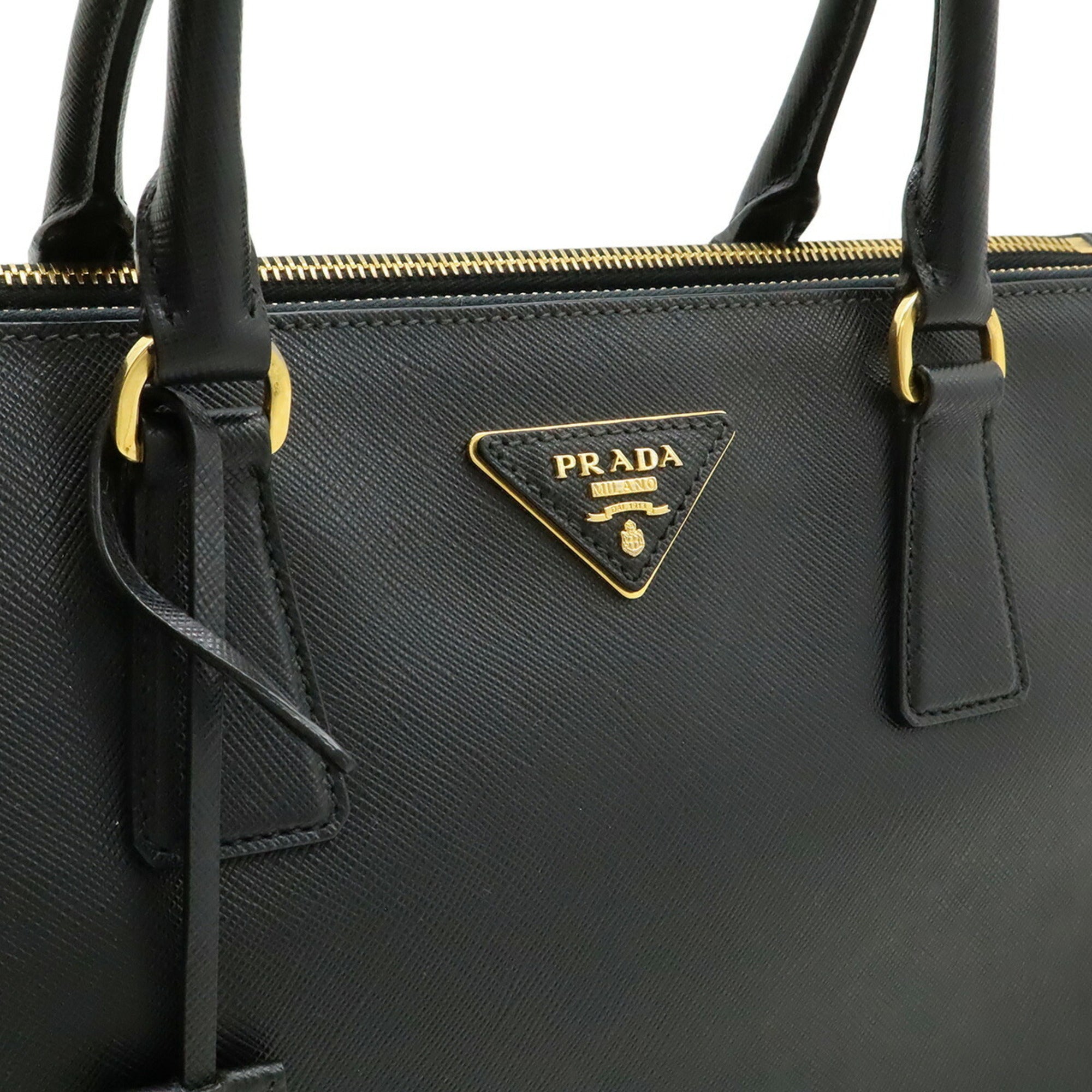Prada Black Nero Leather Handbag Tote Bag (Pre-Owned)