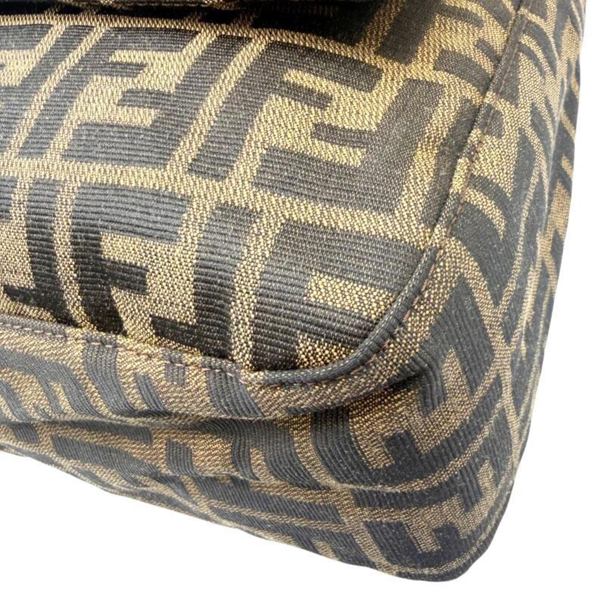Fendi Brown Canvas Leather Handbag (Pre-Owned)
