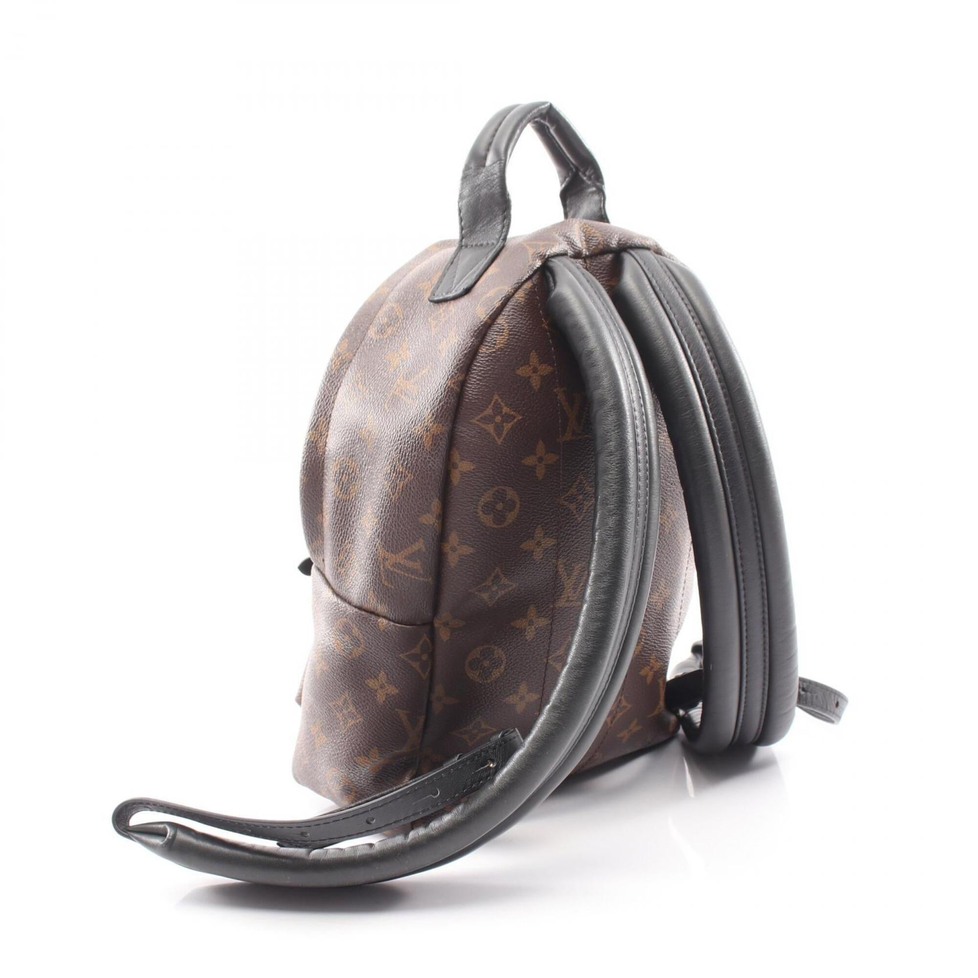Louis Vuitton Black Brown Coated Canvas Leather Backpack Handbag (Pre-Owned)