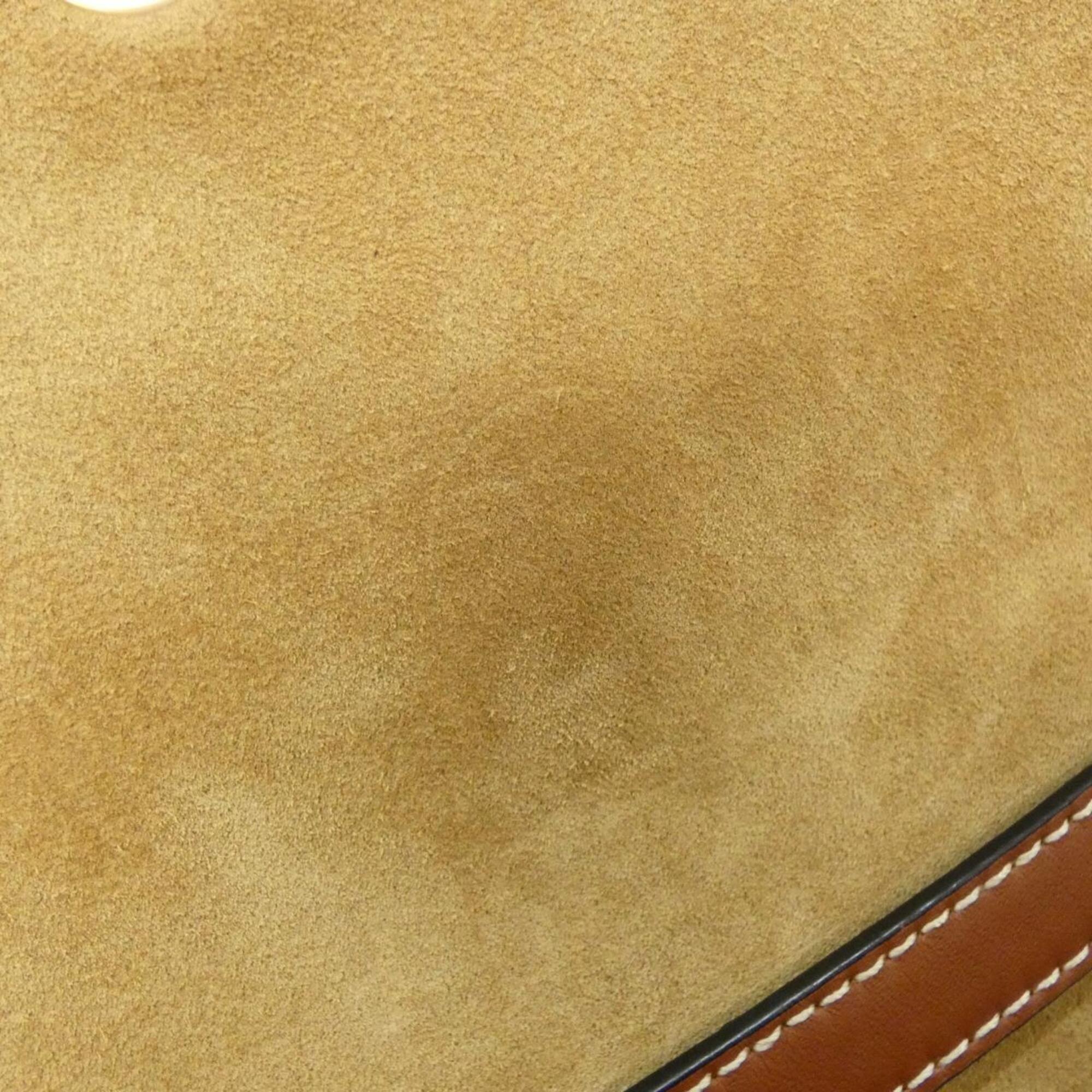 Loewe Brown Light Gray Leather Shoulder Bag (Pre-Owned)