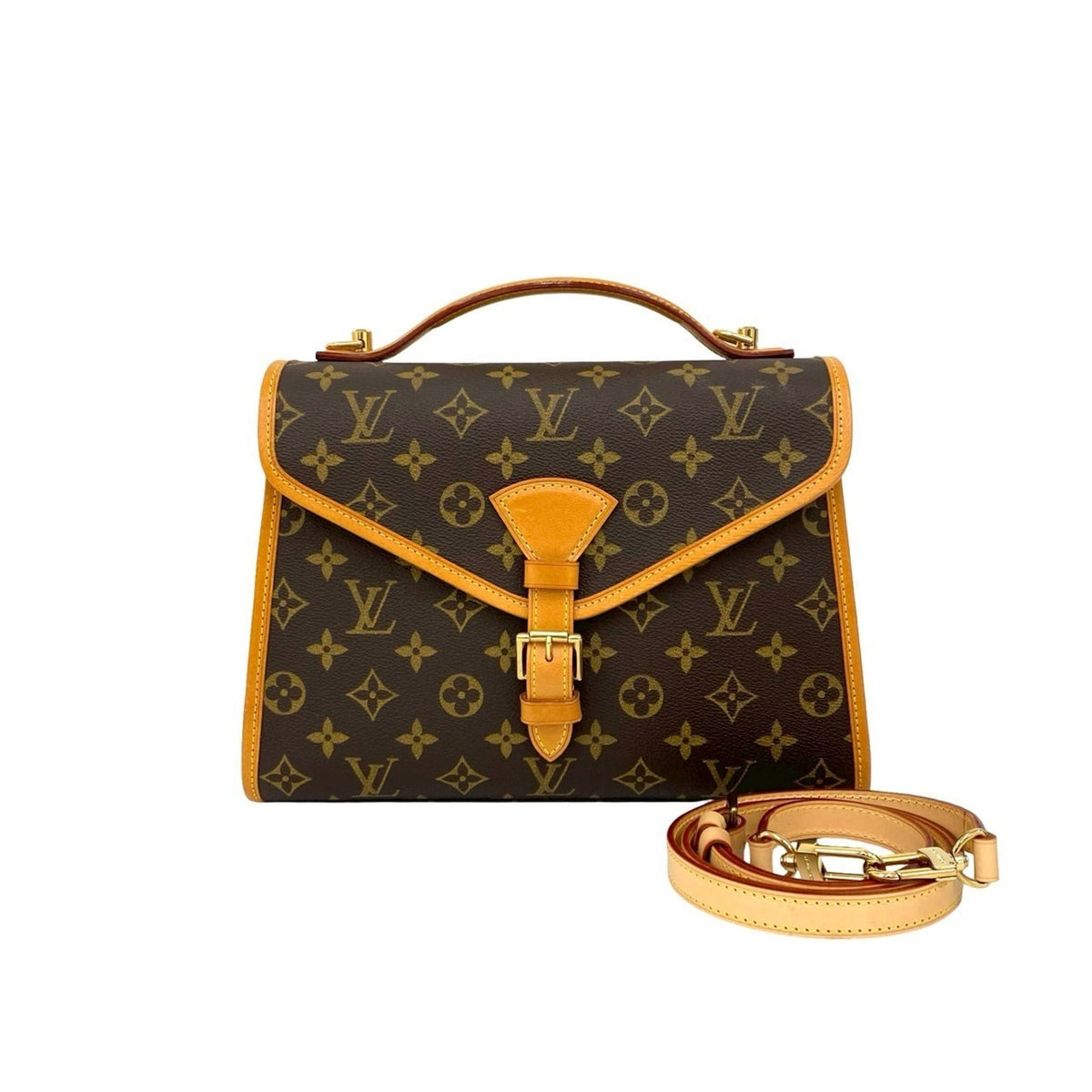 Louis Vuitton Brown Leather Pvc Handbag Shoulder Bag (Pre-Owned)