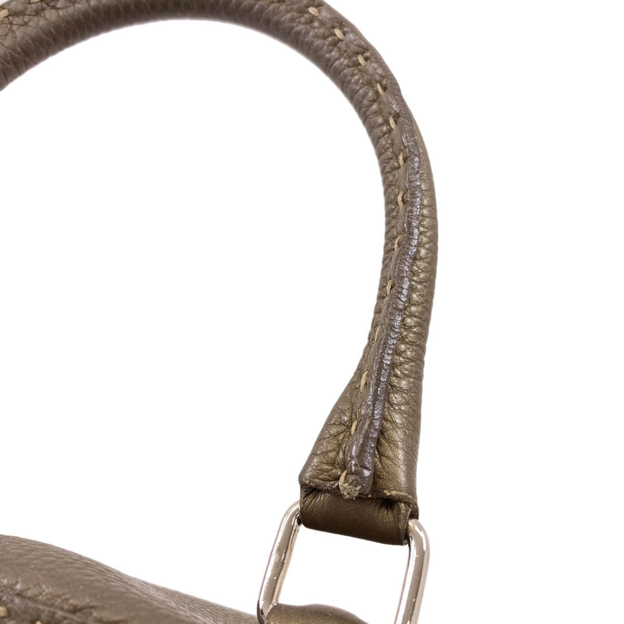 Fendi Selleria Khaki Leather Handbag (Pre-Owned)