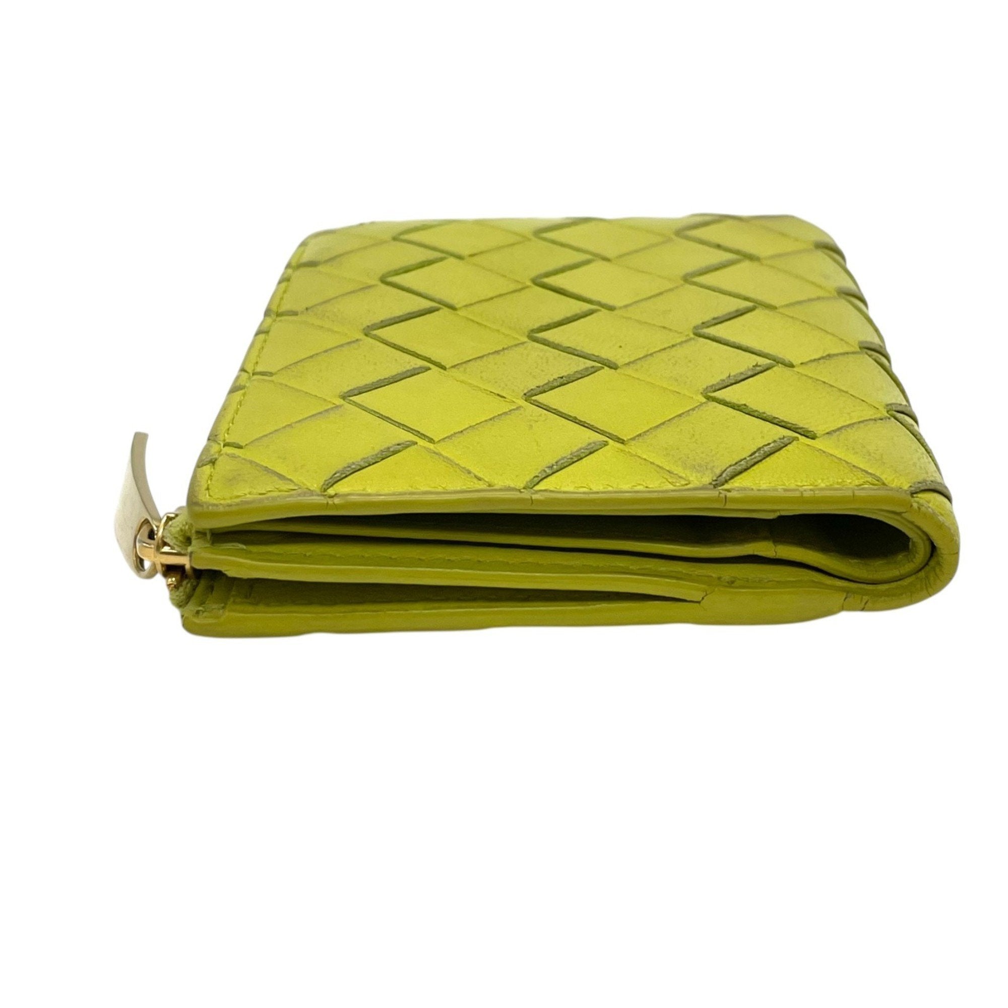 Bottega Veneta Green Intrecciato Wallet (Bi-Fold) (Pre-Owned)