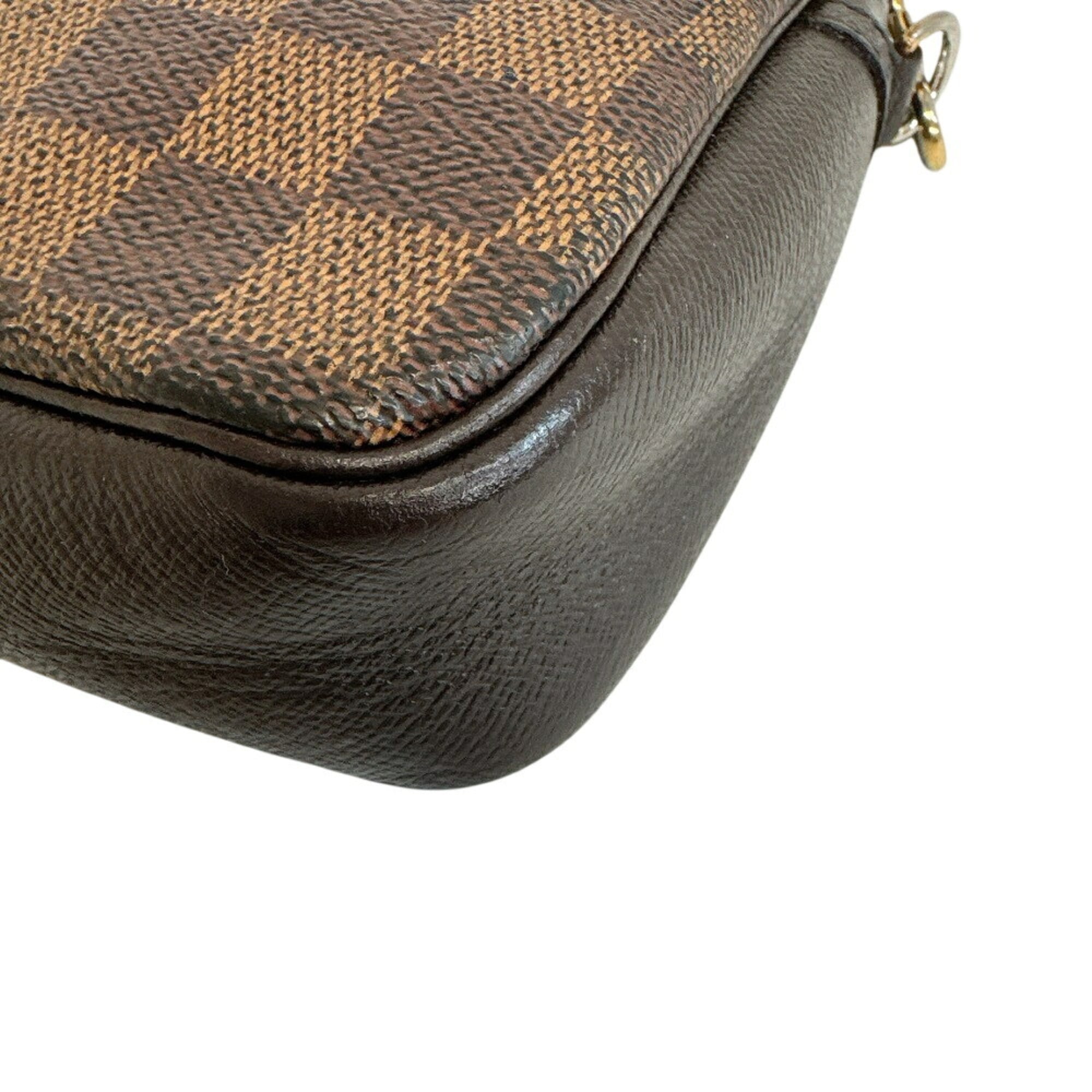 Louis Vuitton Brown Damier Canvas Leather Wash Bag (Pre-Owned)