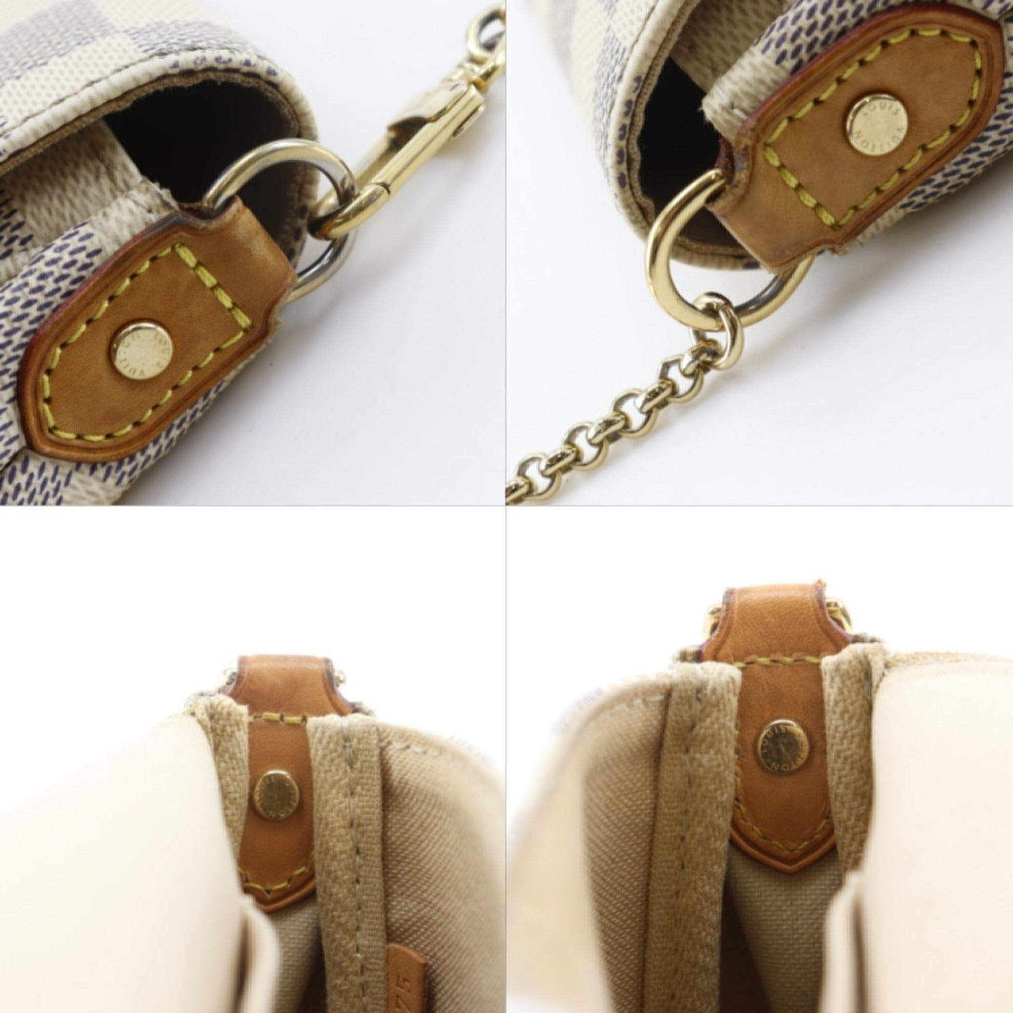 Louis Vuitton White Damier Azur Canvas Shoulder Bag (Pre-Owned)