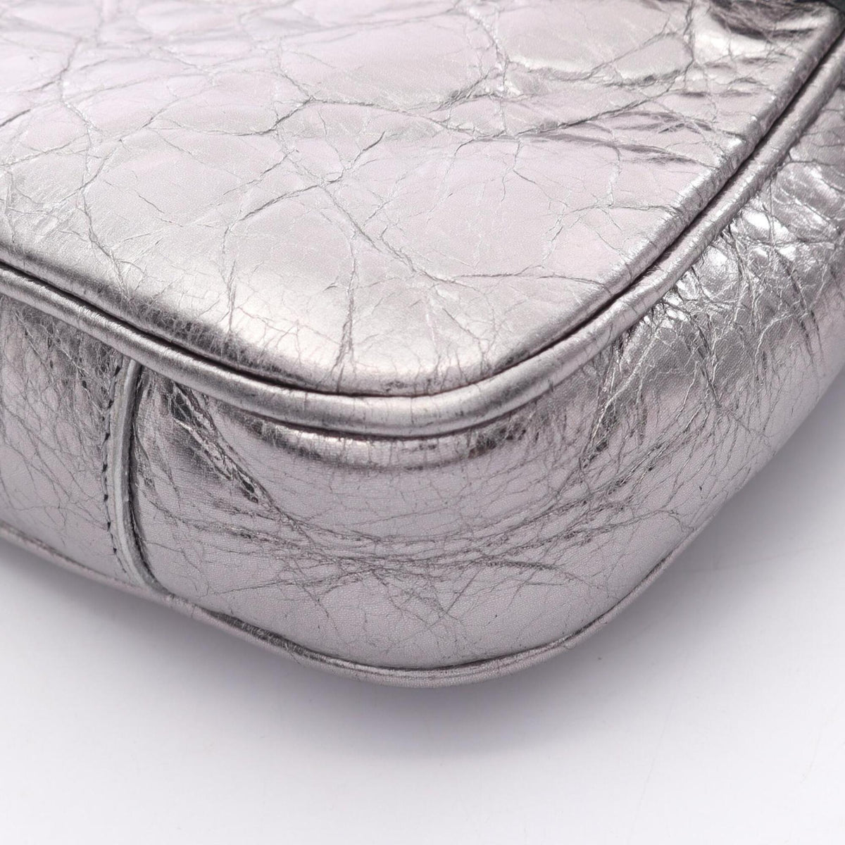 Balenciaga Silver Leather Handbag Shoulder Bag (Pre-Owned)
