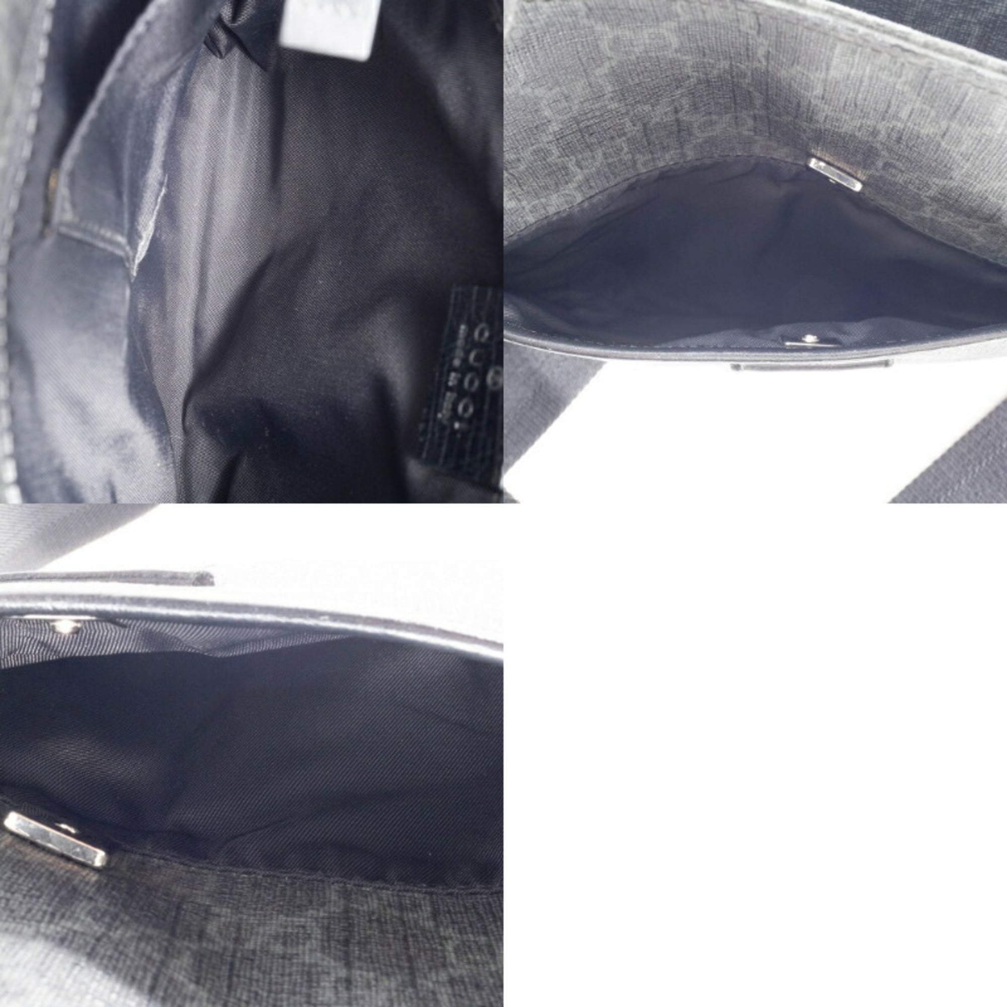 Gucci Gray Gg Supreme Leather Shoulder Bag (Pre-Owned)