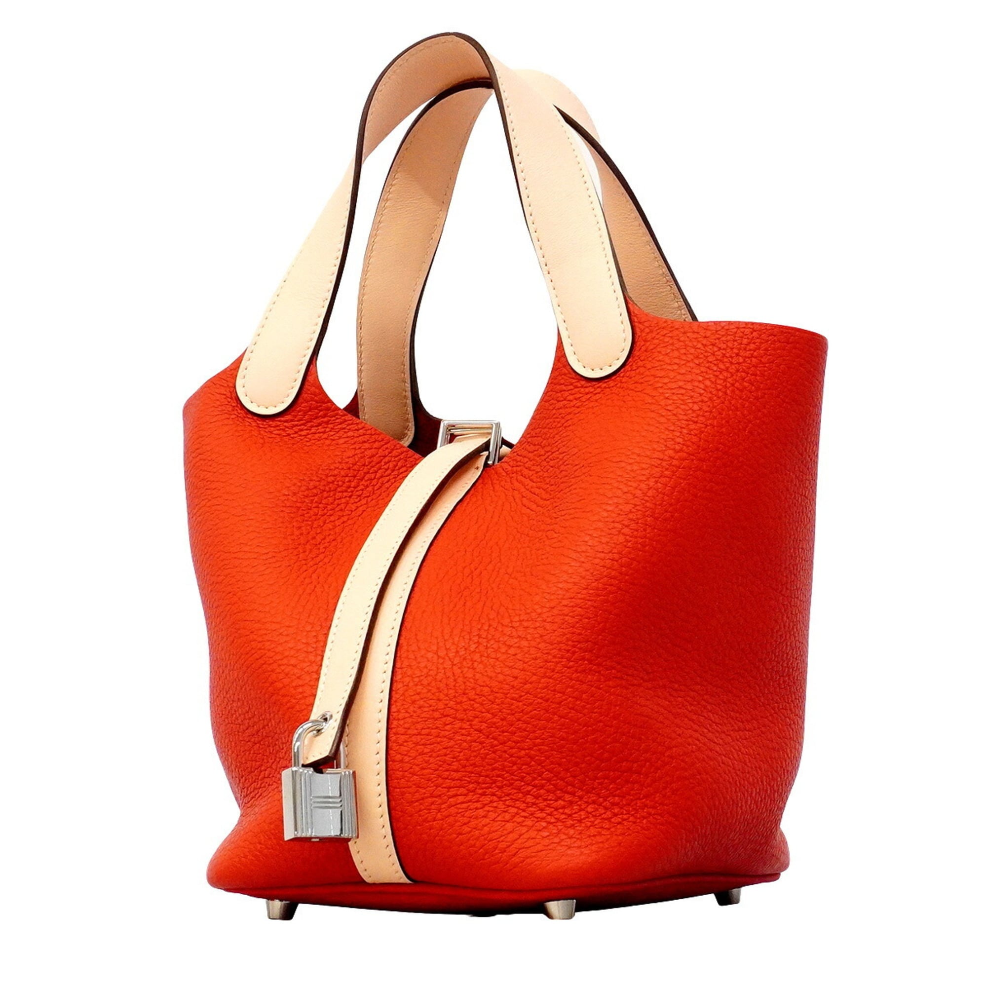 Hermes Rose Eglantine Taurillon Clemence Leather Swift Leather Handbag (Pre-Owned)