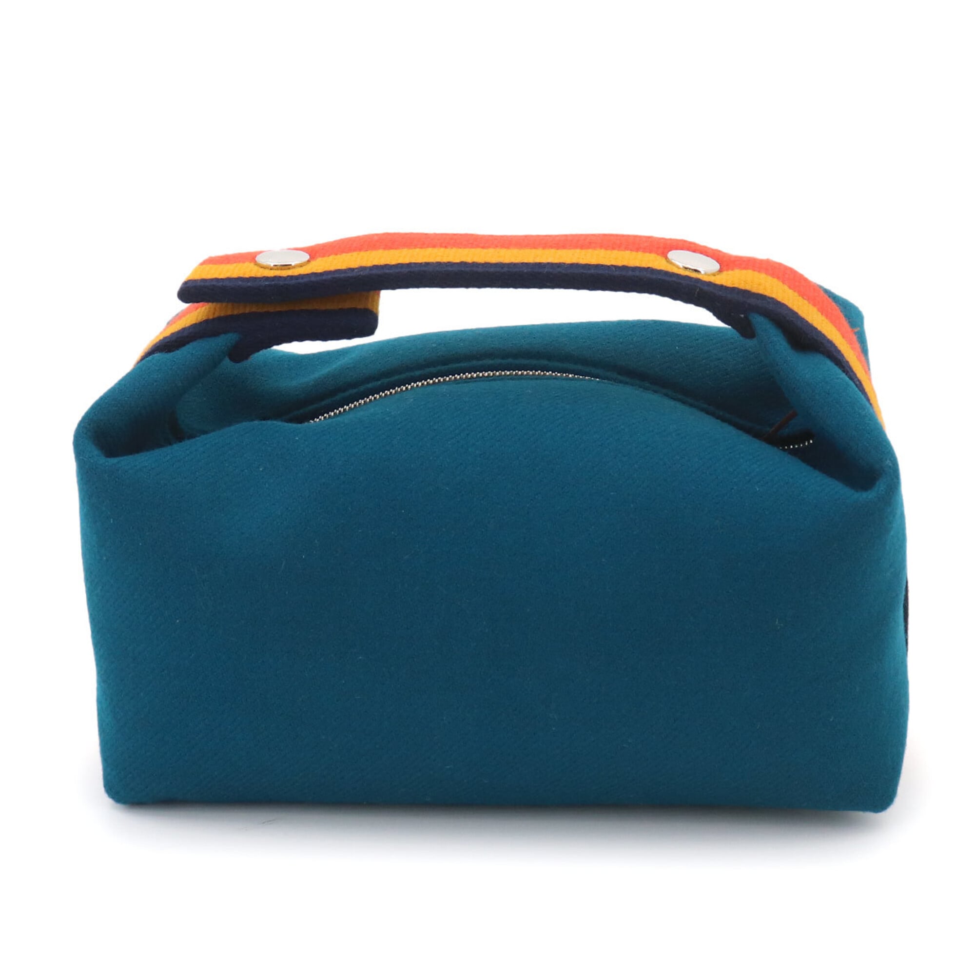 Hermes Blue Paon Wool Handbag Pouch (Pre-Owned)
