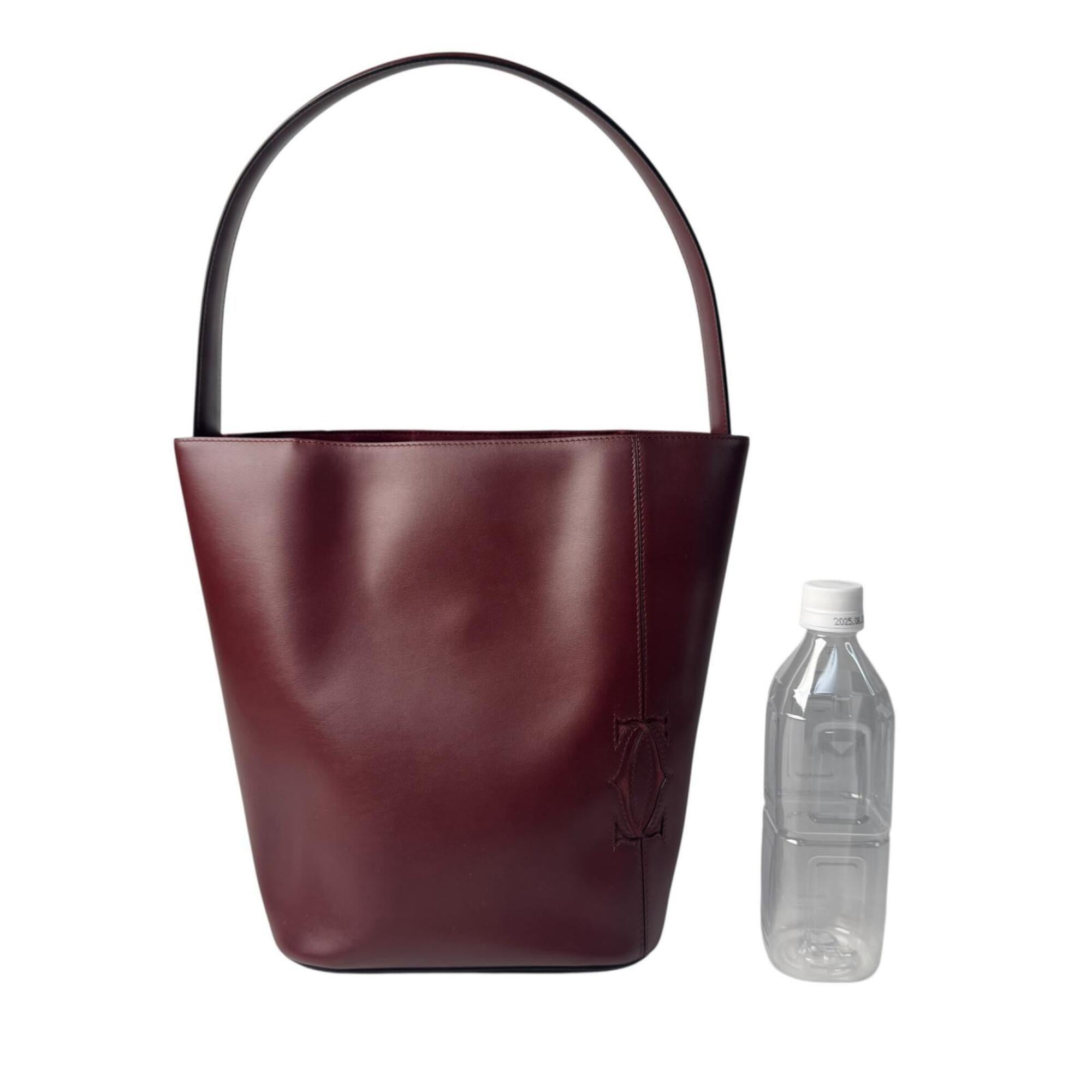 Cartier Bordeaux Leather Shoulder Bag (Pre-Owned)