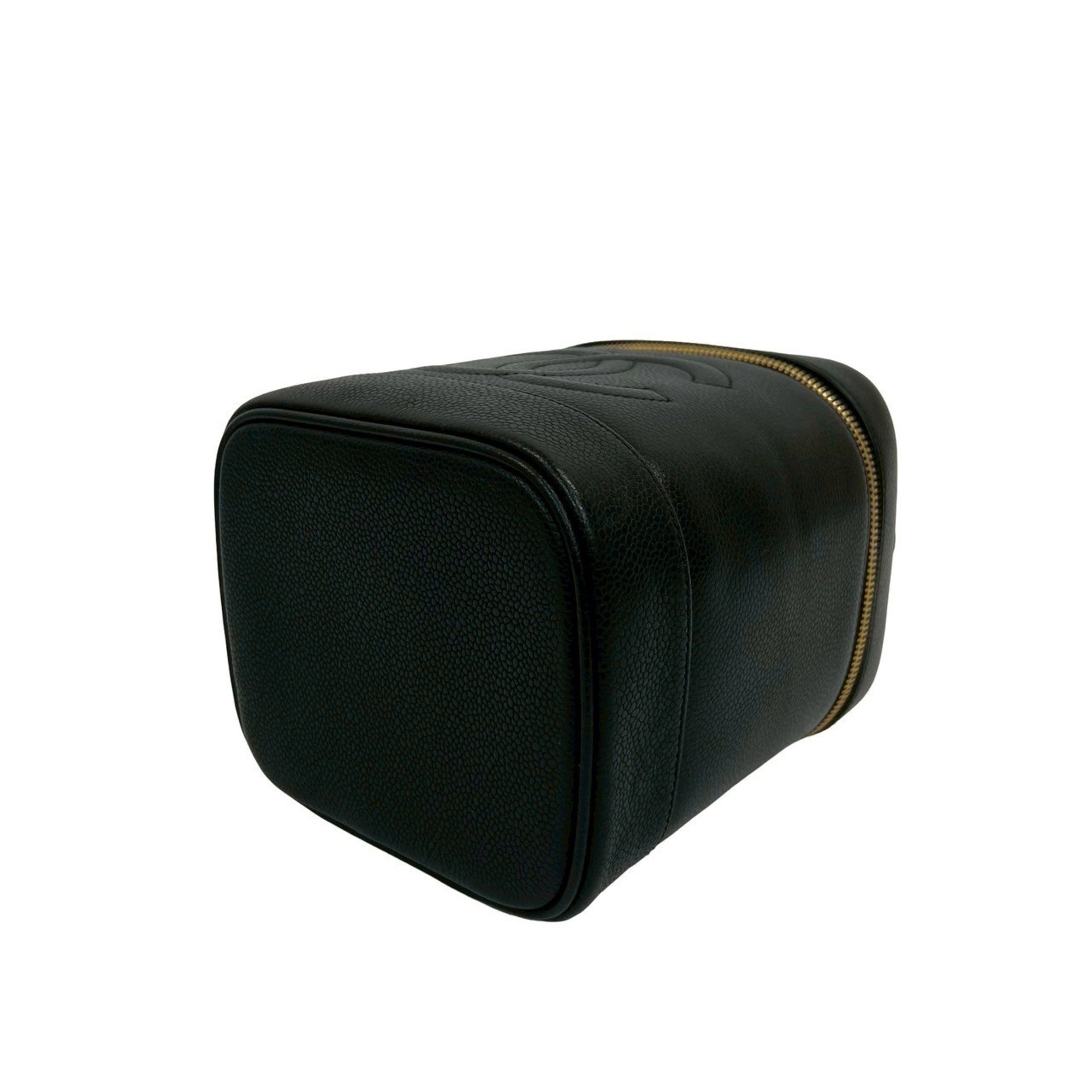 Chanel Black Grained Calfskin Handbag Vanity Bag (Pre-Owned)