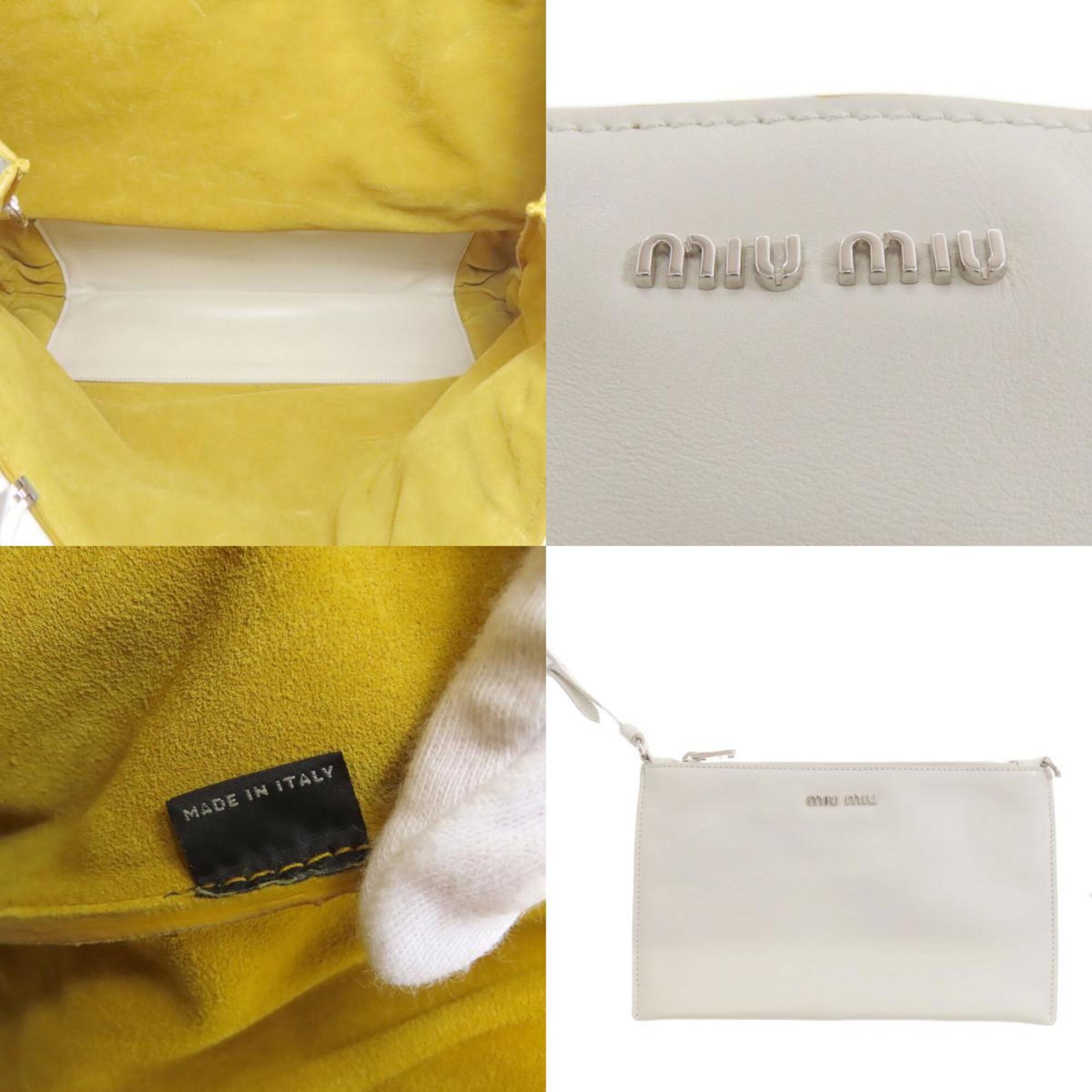 Miu Miu White Leather Tote Bag (Pre-Owned)