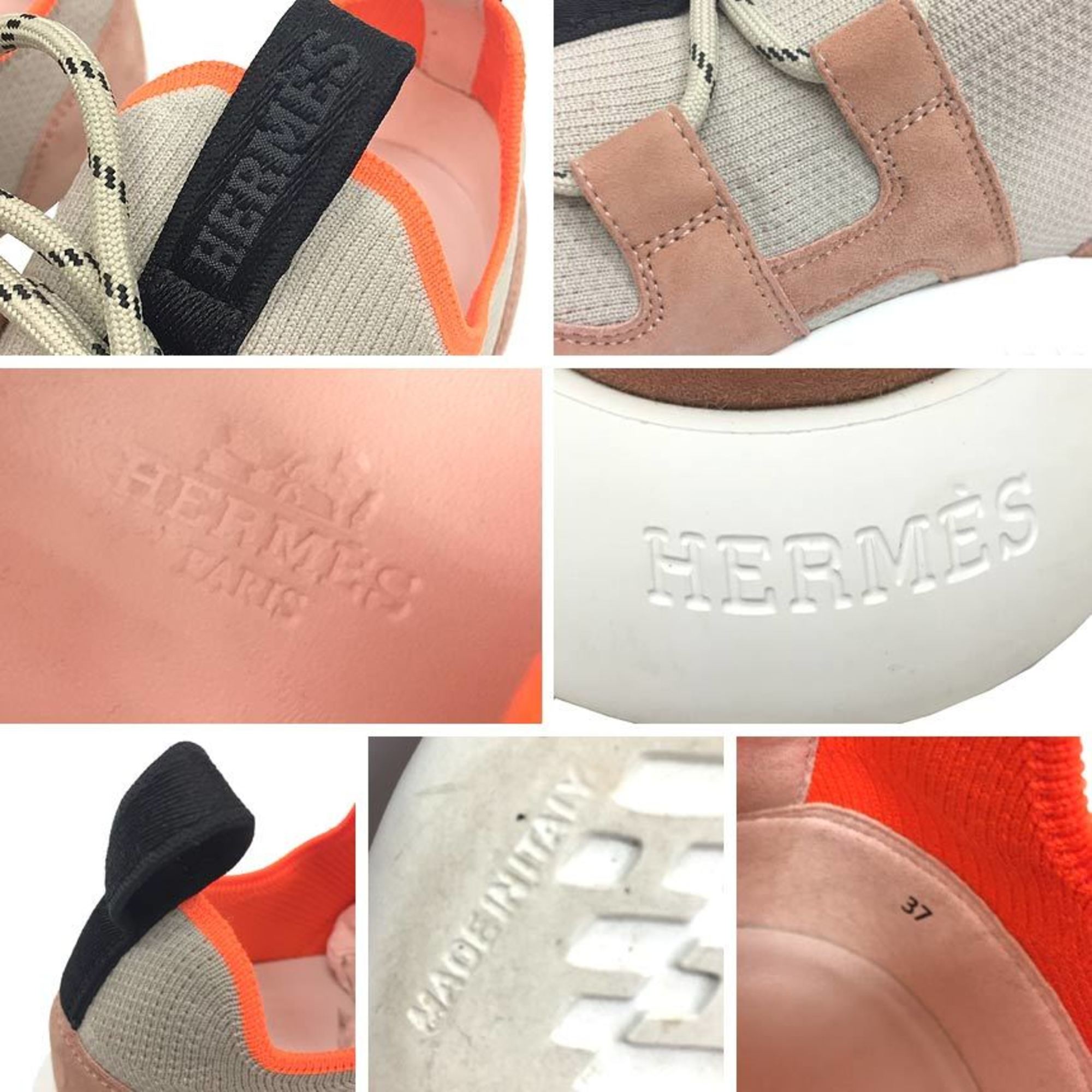Hermes Beige Light Orange Sneakers (Pre-Owned)