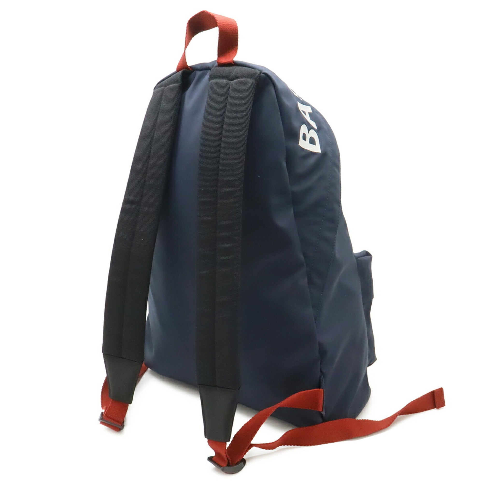 Balenciaga Navy Red Color White Nylon Canvas Backpack (Pre-Owned)