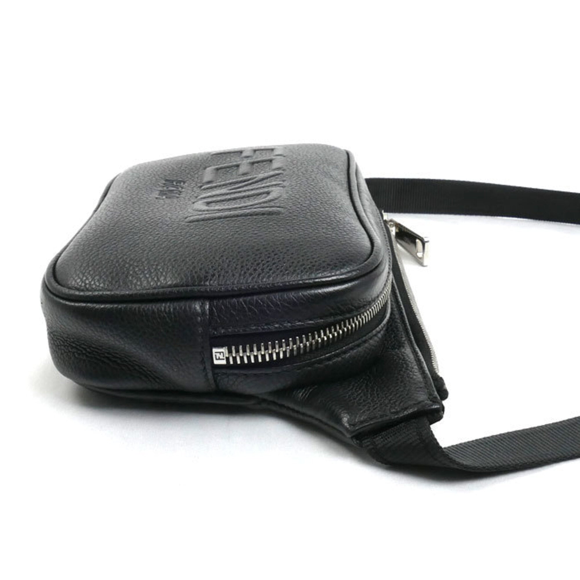 Fendi Black Leather Shoulder Bag Sling Bag (Pre-Owned)