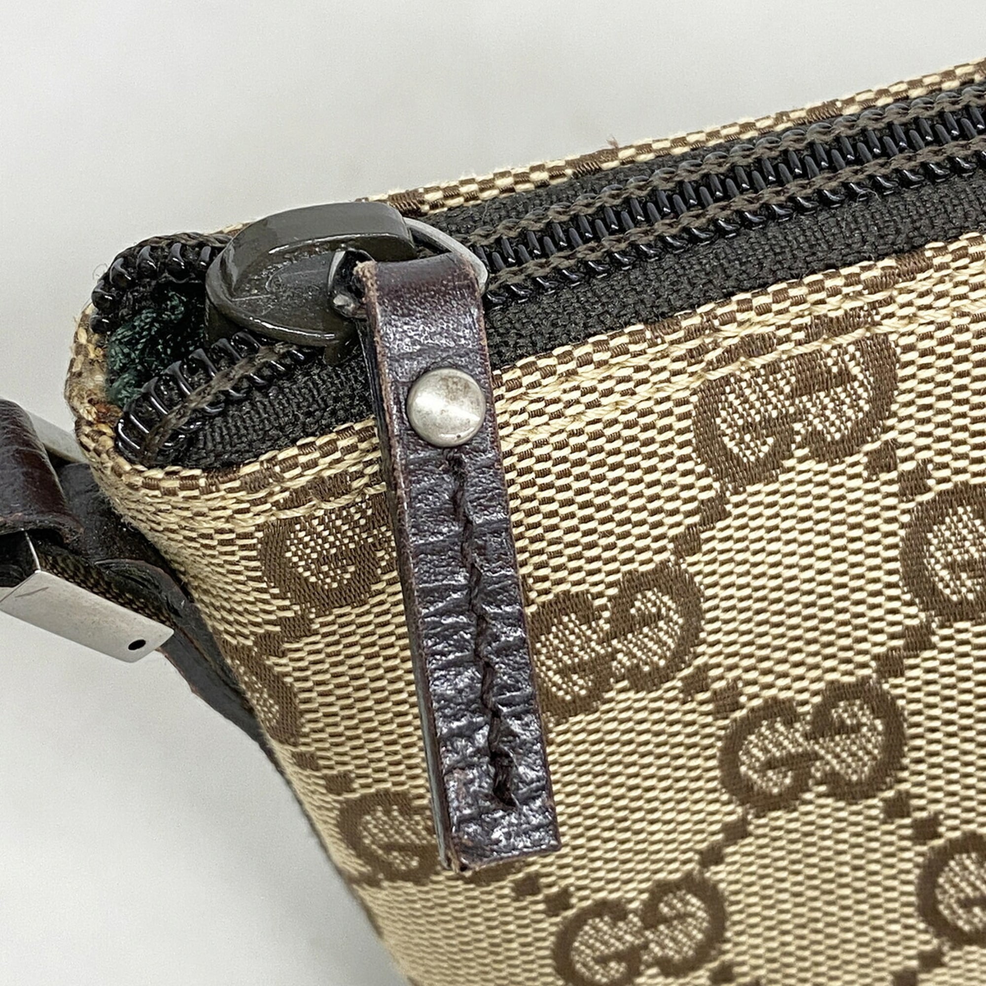 Gucci Brown Canvas Handbag (Pre-Owned)
