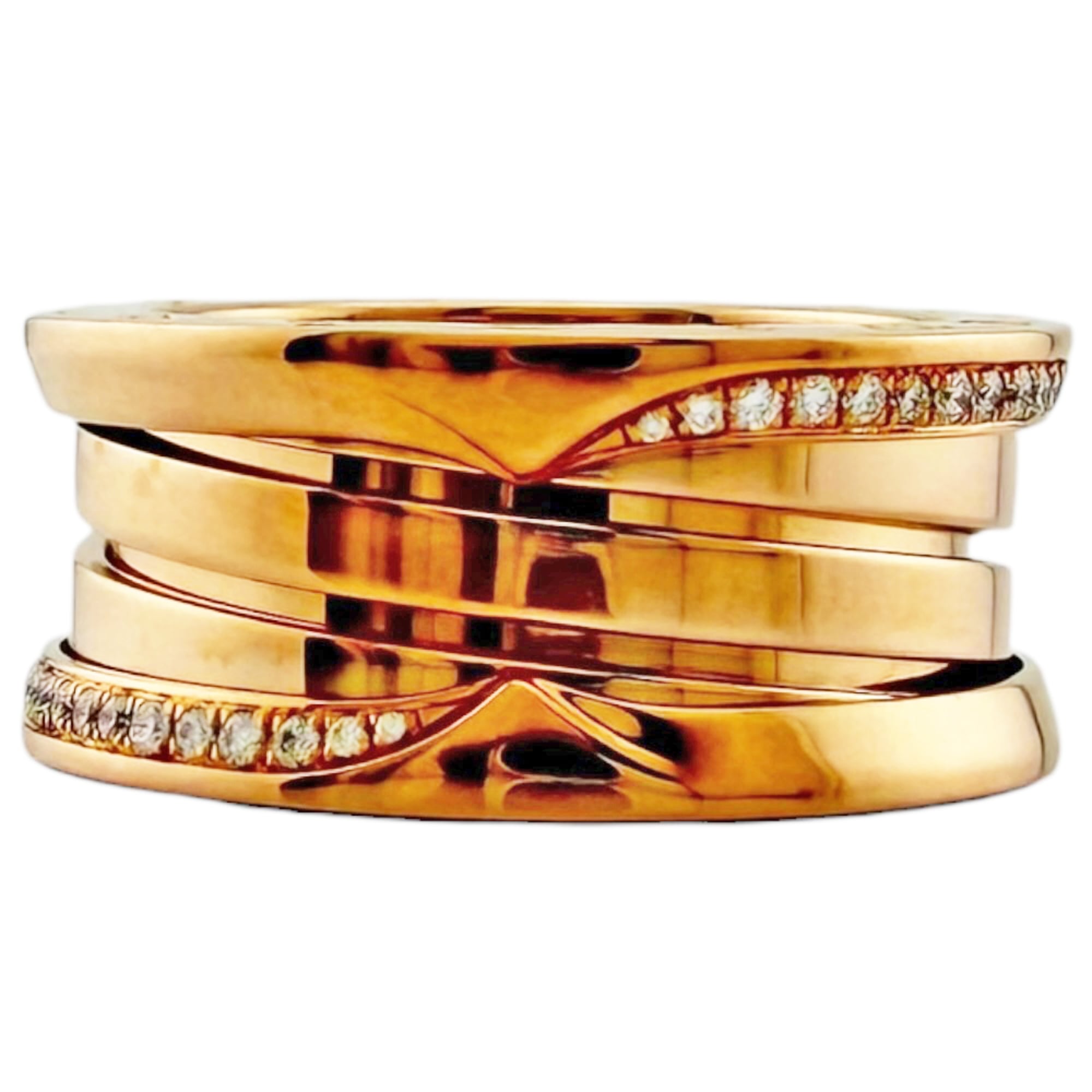 Bvlgari Gold Pink Gold (18K) Band Ring (Pre-Owned)