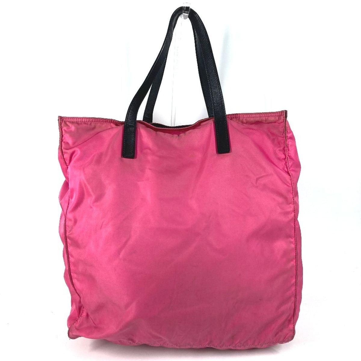 Prada Black Pink Nylon Leather Handbag Shoulder Bag Tote Bag (Pre-Owned)