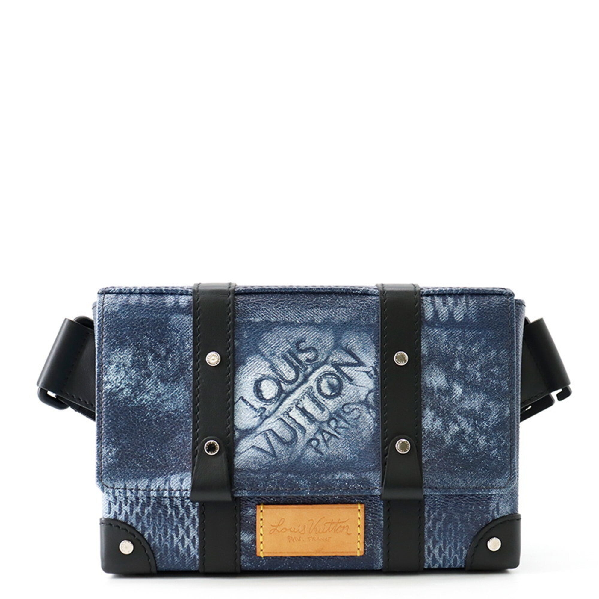 Louis Vuitton Blue Damier Canvas Damier Canvas Leather Shoulder Bag Sling Bag (Pre-Owned)