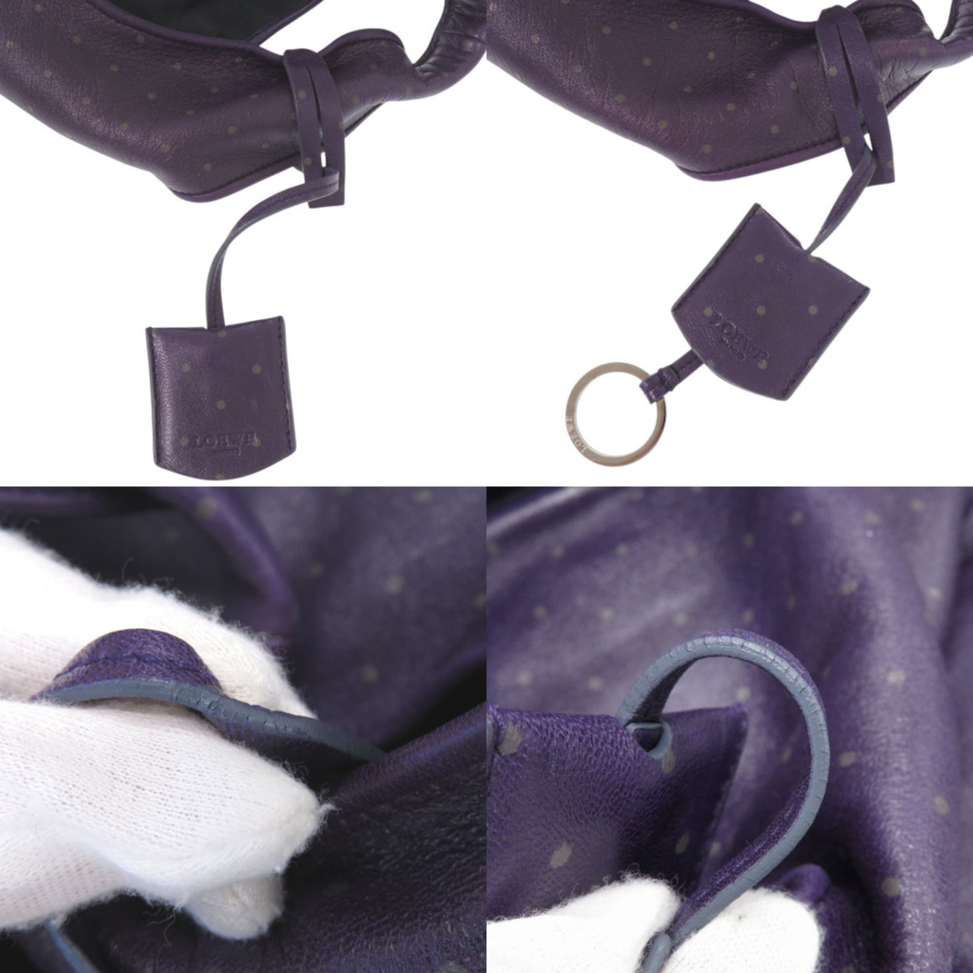 Loewe Purple Leather Handbag Tote Bag (Pre-Owned)