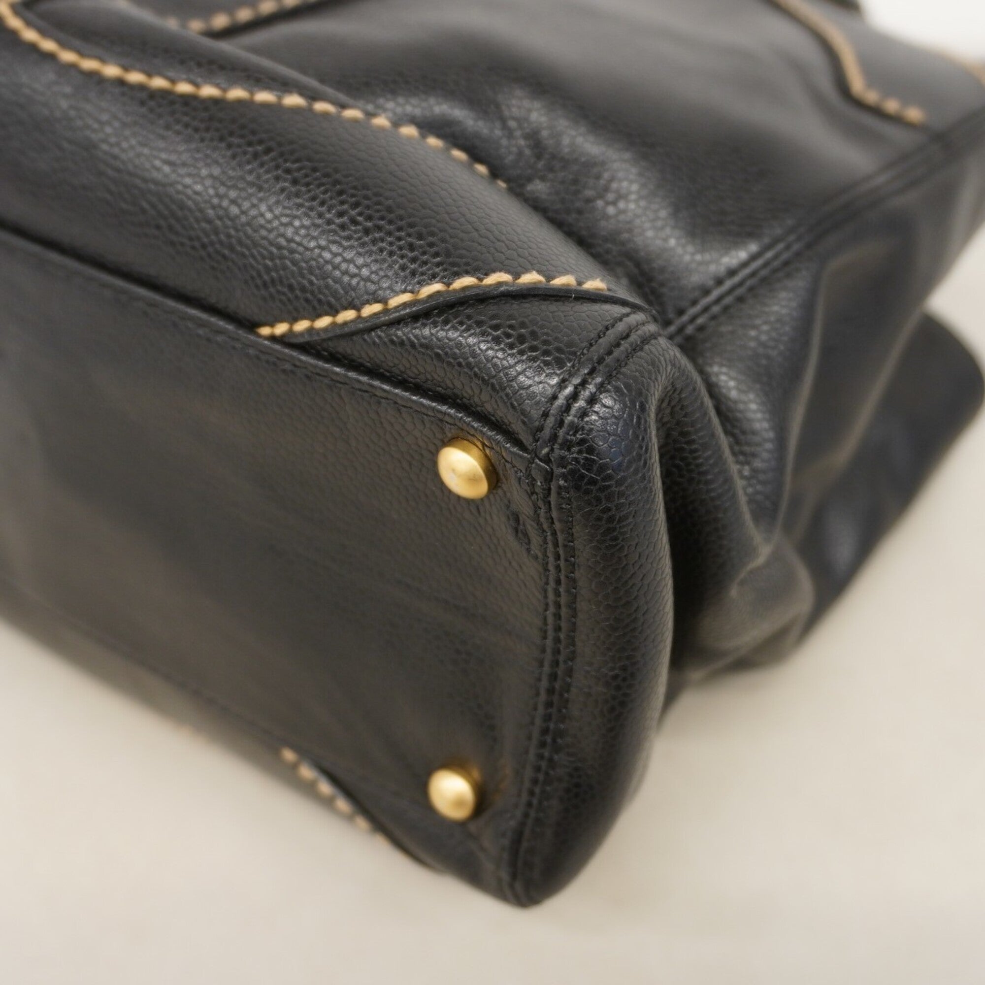 Chanel Black Grained Calfskin Tote Bag (Pre-Owned)