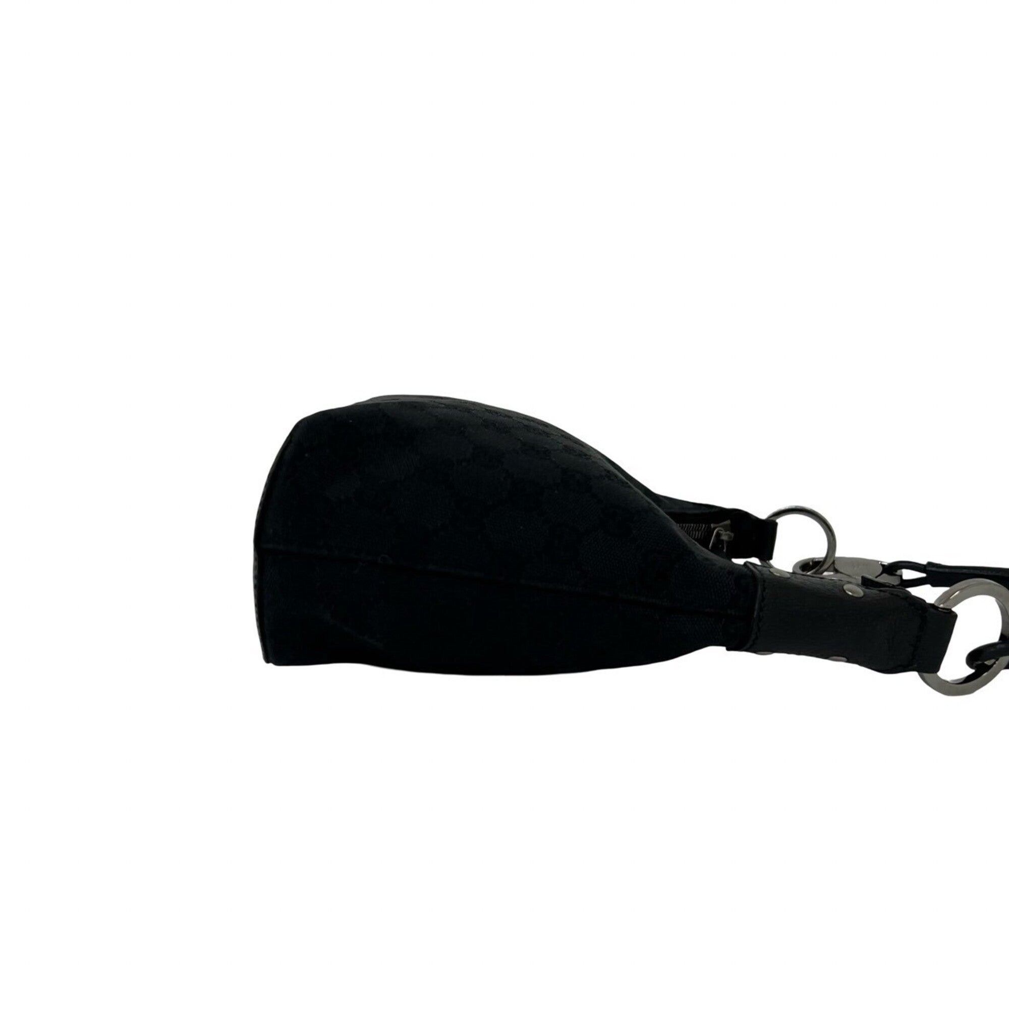 Gucci Black Canvas Leather Handbag Shoulder Bag (Pre-Owned)
