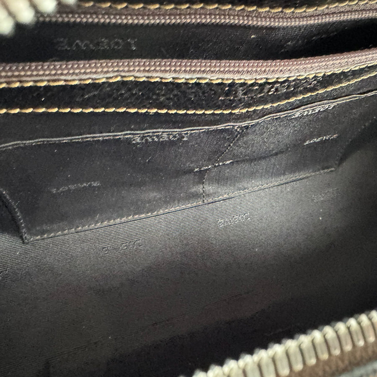 Loewe Brown Gray Leather Handbag (Pre-Owned)