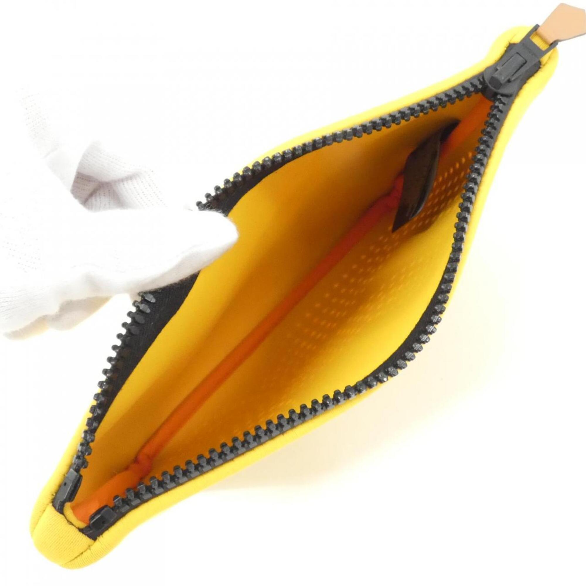 Hermes Yellow Polyamide Handbag Pouch (Pre-Owned)