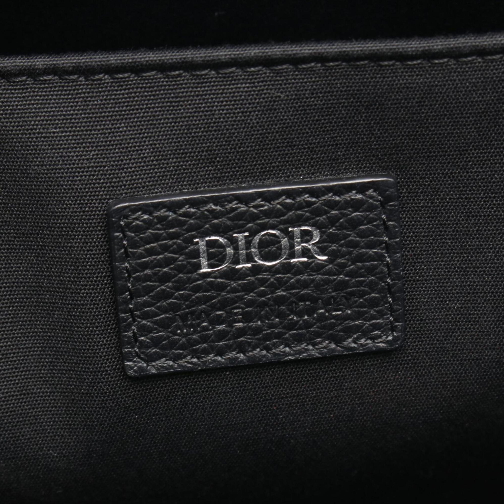 Christian Dior Black Canvas Leather Handbag Tote Bag (Pre-Owned)