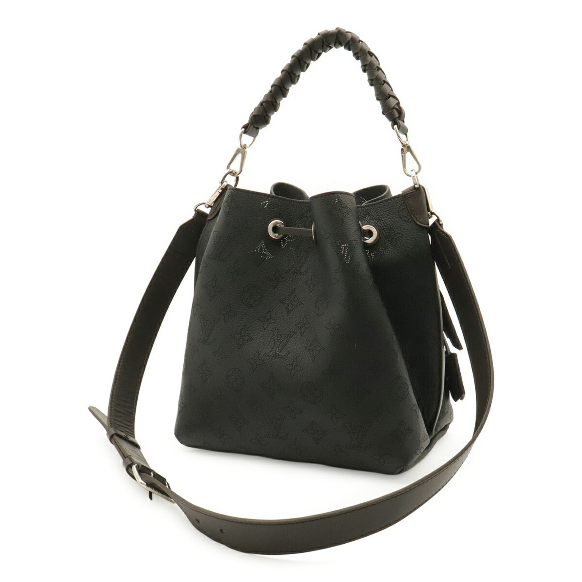 Louis Vuitton Black Noir Leather Shoulder Bag Tote Bag (Pre-Owned)