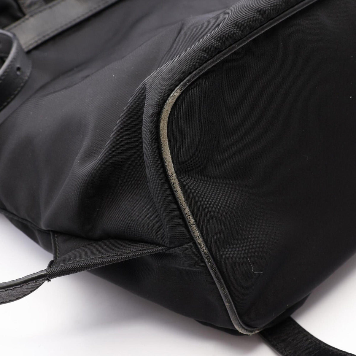 Prada Black Nylon Leather Backpack (Pre-Owned)