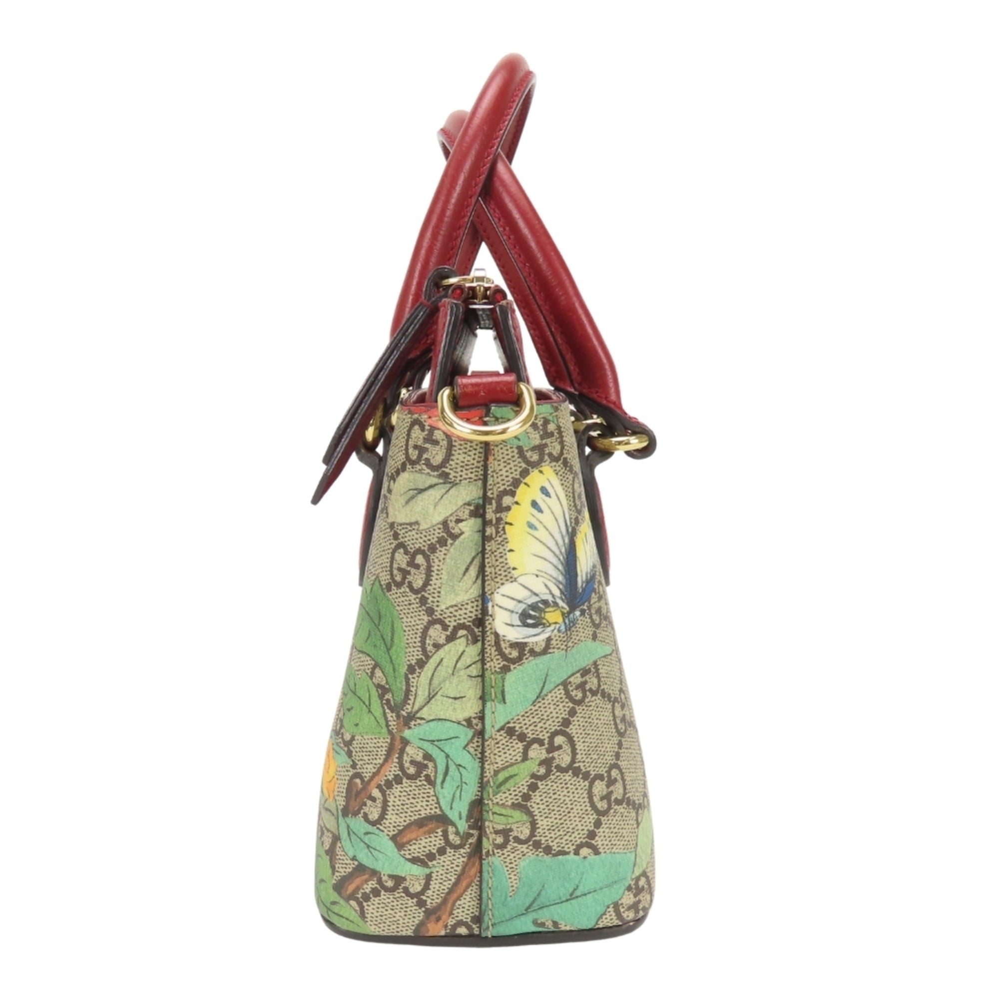 Gucci Beige Multi-Color Red Color Gg Supreme Canvas Handbag Shoulder Bag (Pre-Owned)