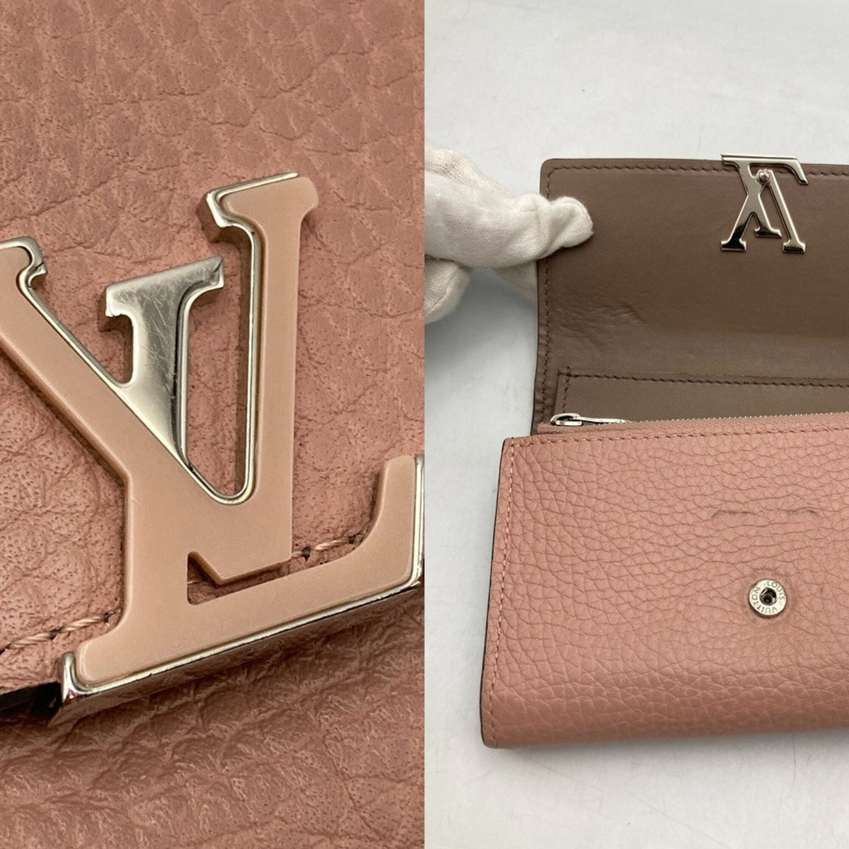 Louis Vuitton Magnolia Pink Leather Wallet (Tri-Fold) (Pre-Owned)