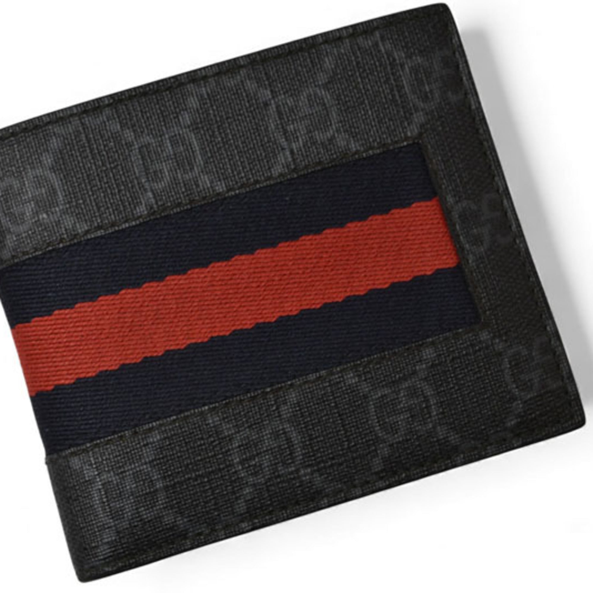 Gucci Gray Navy Red Color Pvc Wallet (Bi-Fold) (Pre-Owned)