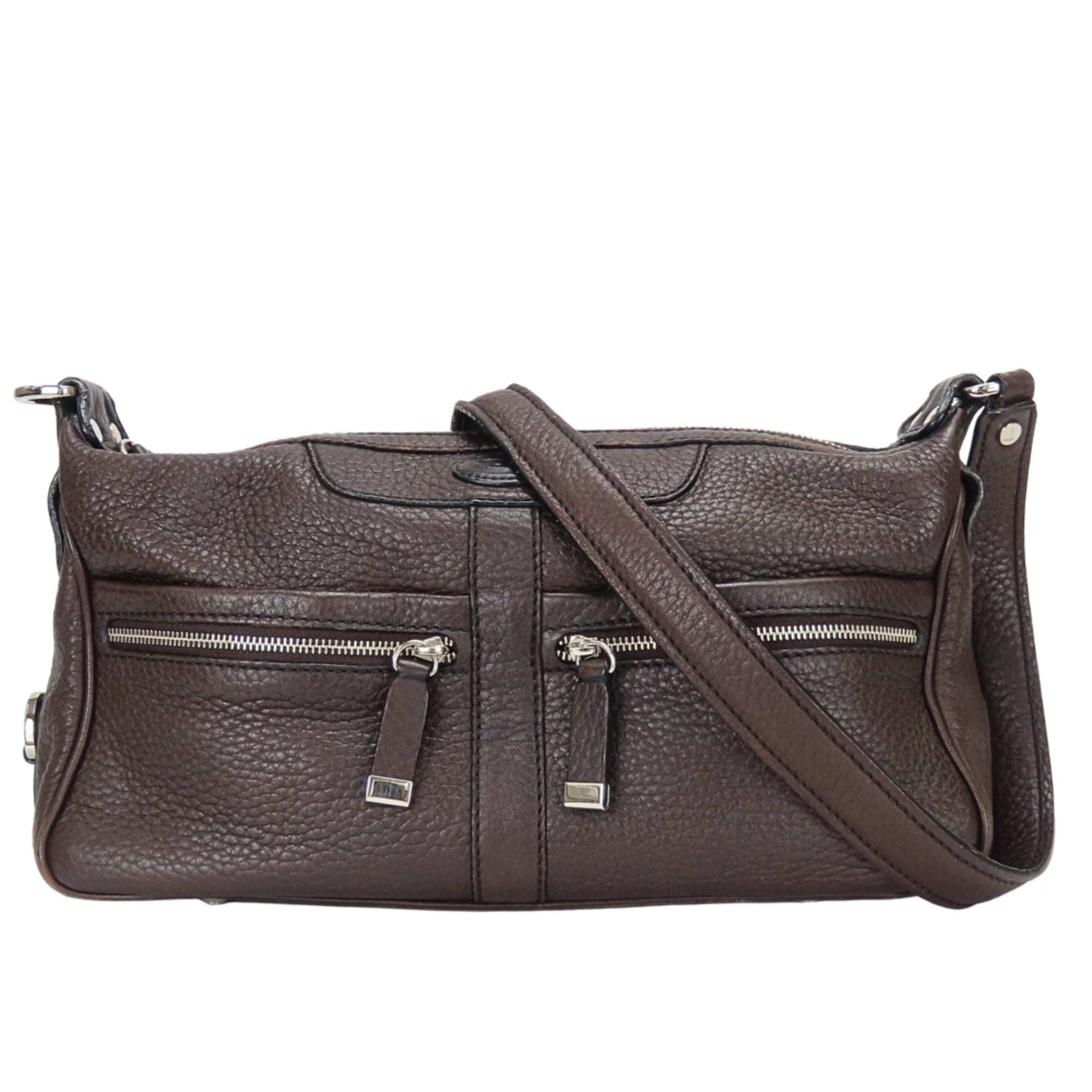 Tod's Dark Brown Leather Shoulder Bag (Pre-Owned)
