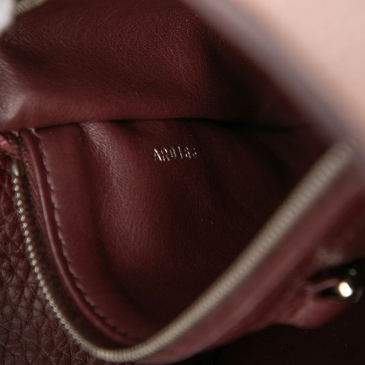 Louis Vuitton Bordeaux Pink White Leather Handbag Shoulder Bag (Pre-Owned)
