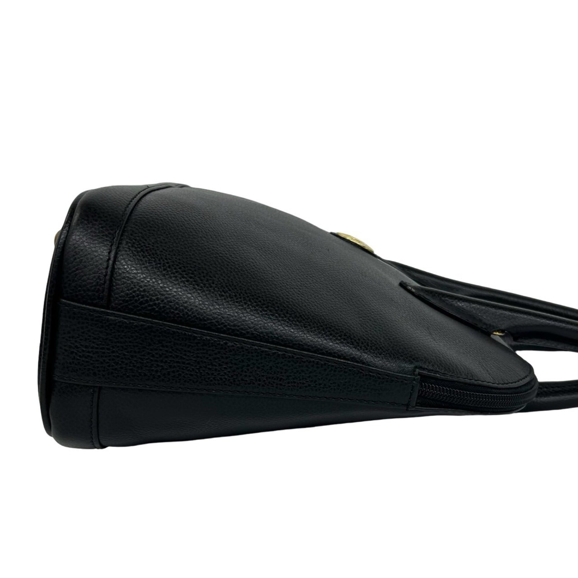 Burberry Black Leather Handbag Shoulder Bag (Pre-Owned)